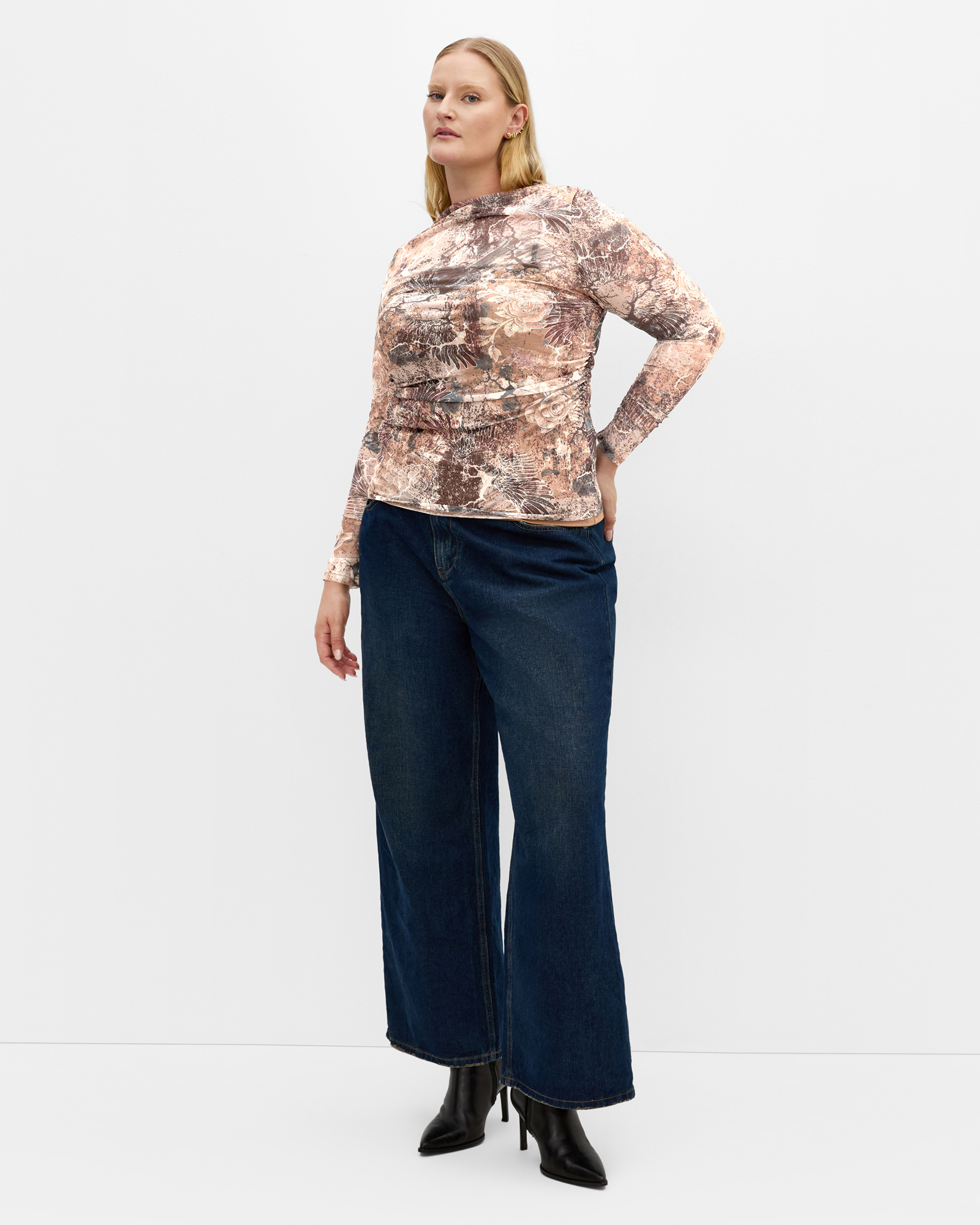 Lauryn Ruched Print Top
