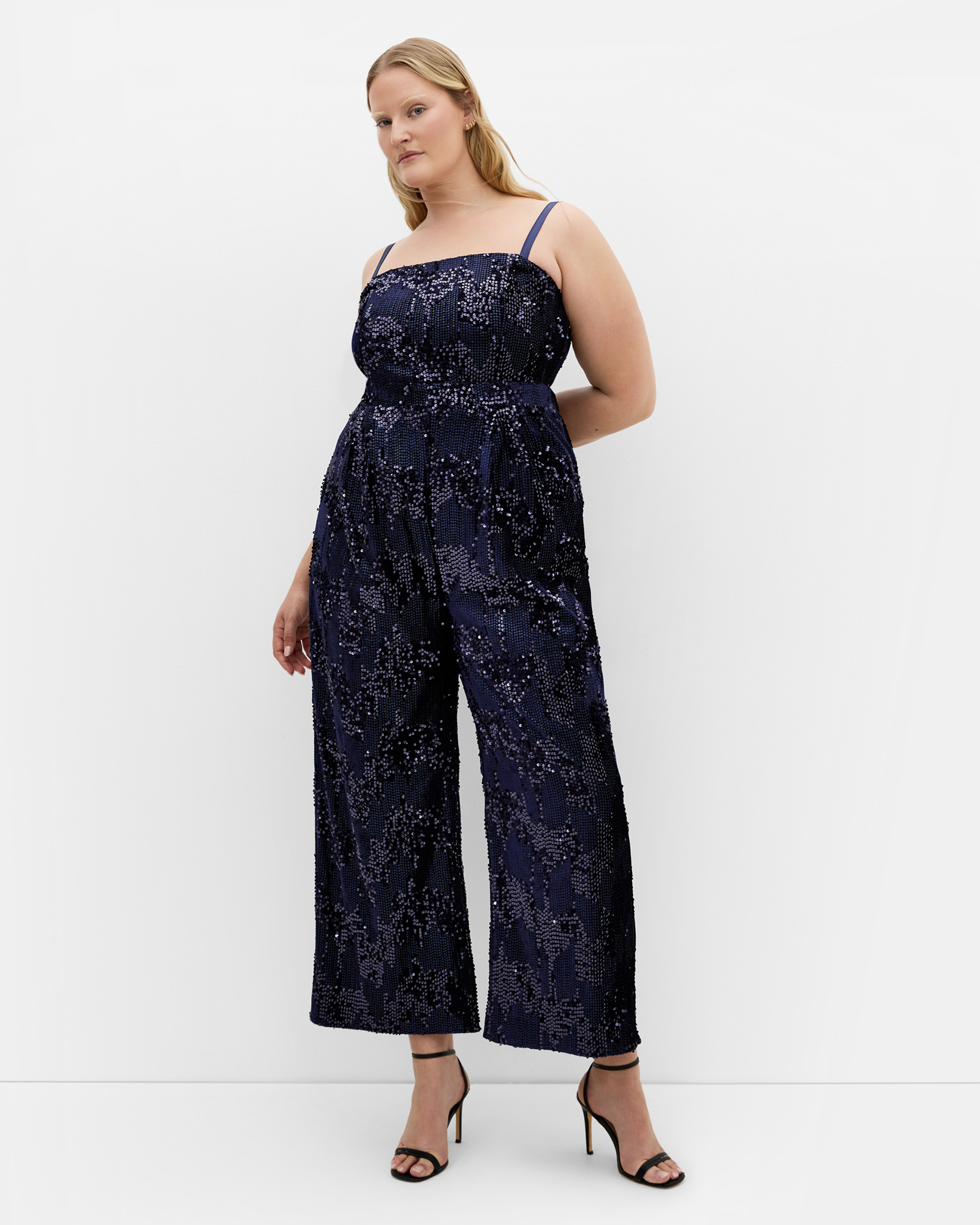 Glimmer Sequin Strapless Jumpsuit