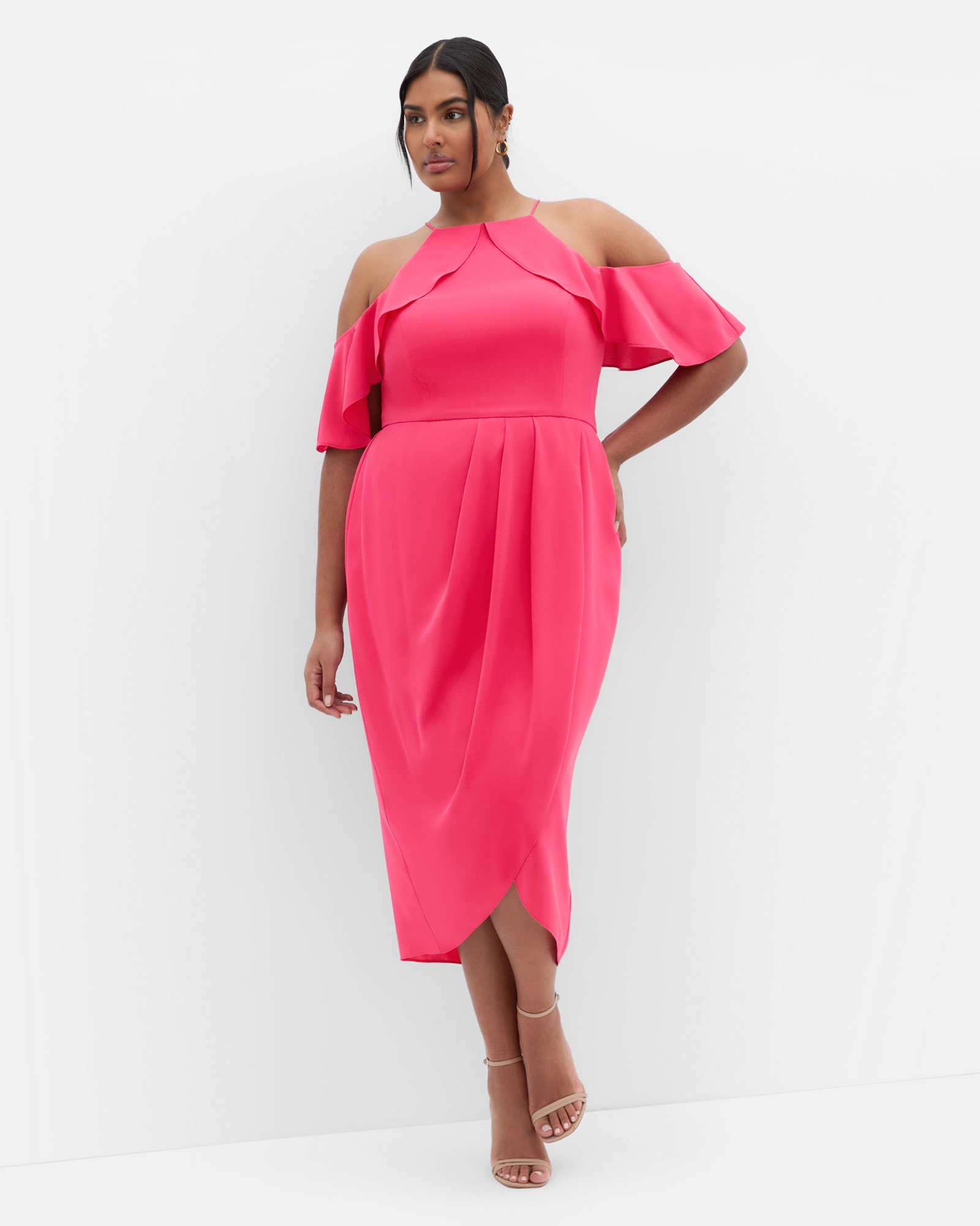 Love Siren Ruffle Shoulder Dress