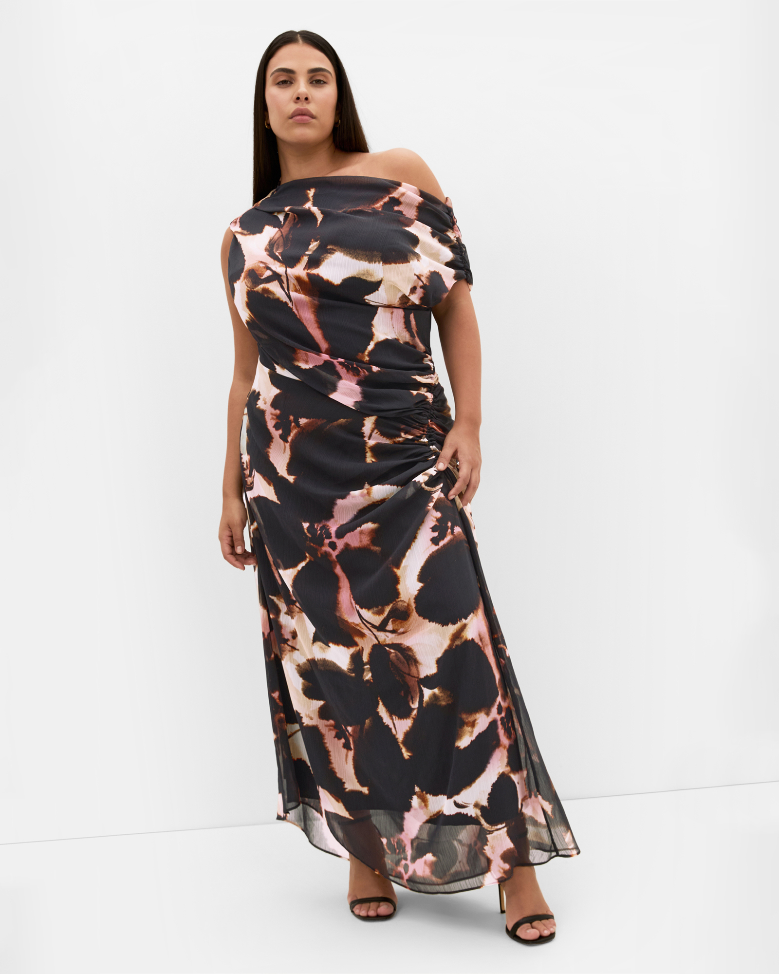 Vivid Print Maxi Dress - Sunset Bloom