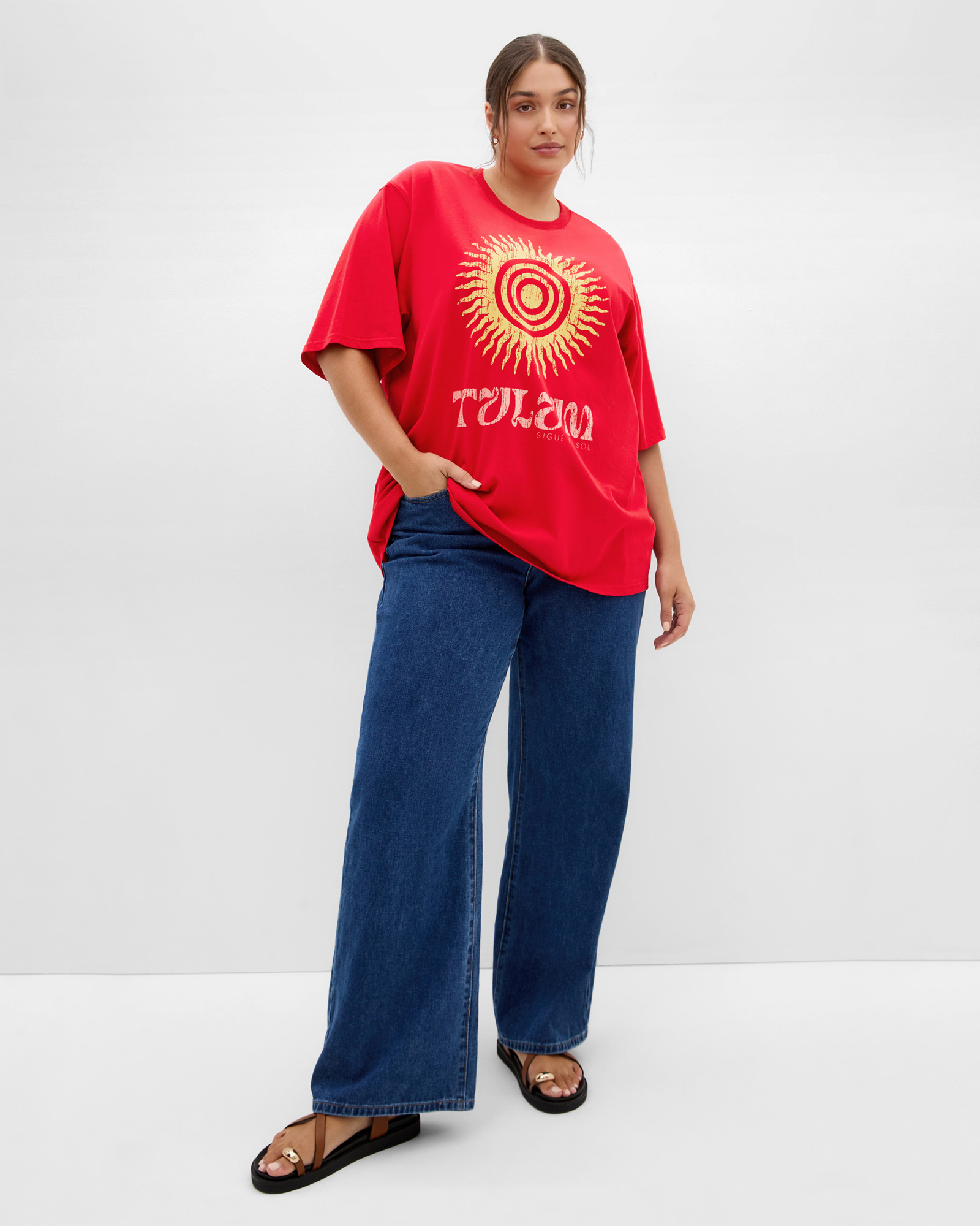 Plus size Summer Sun Tee - red