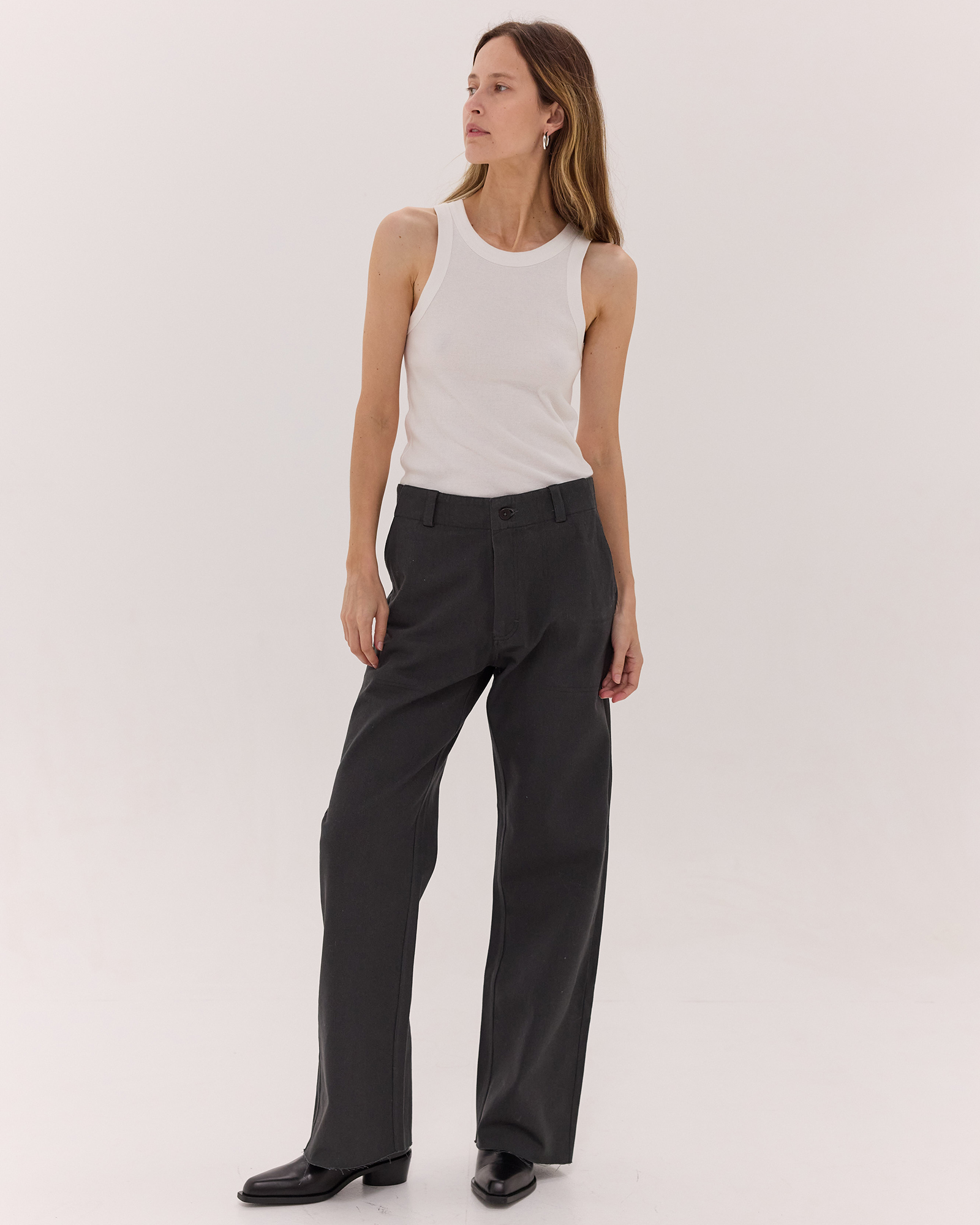The Wide Leg Denim Jeans | Carbon