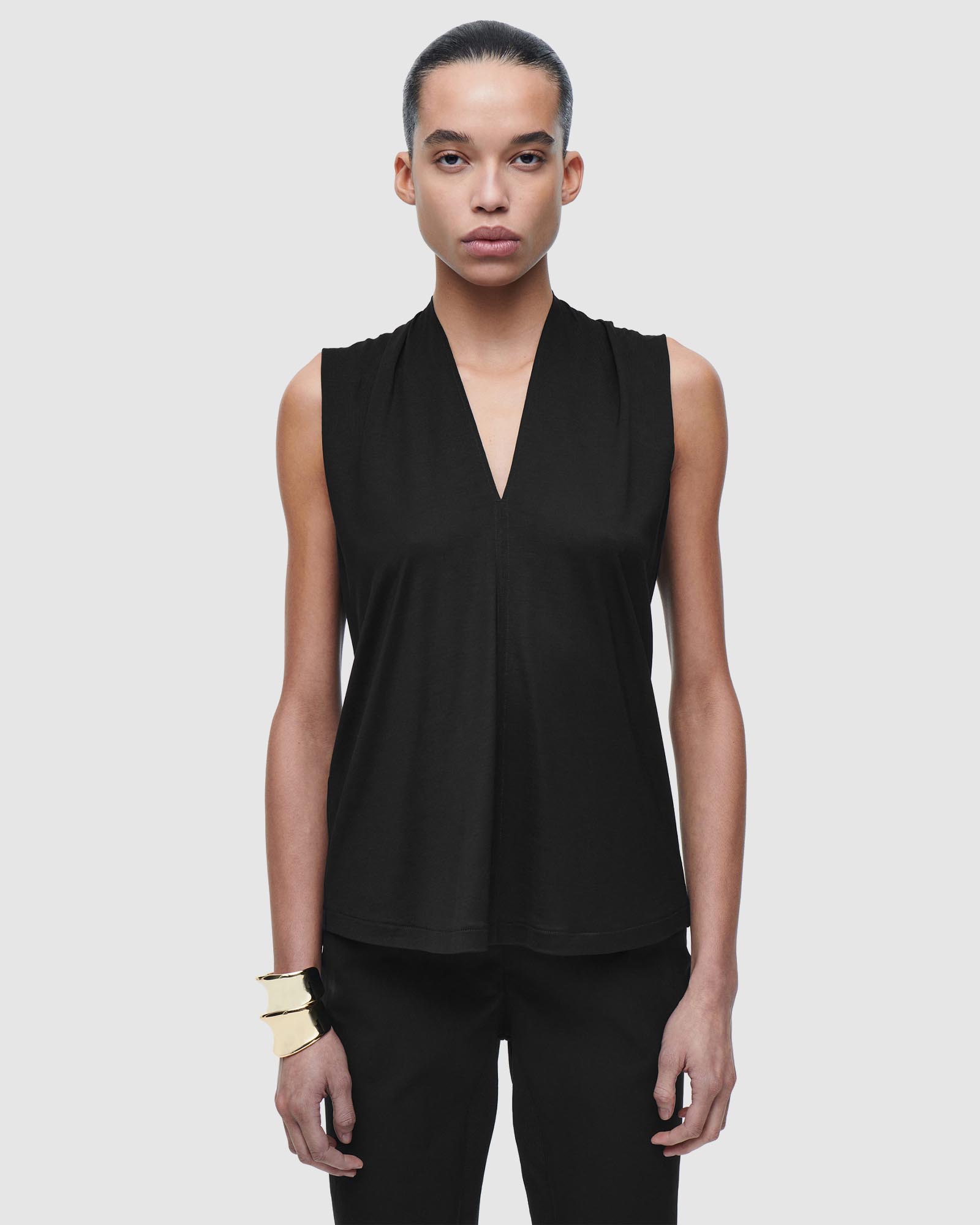 Draped V-Neck Top