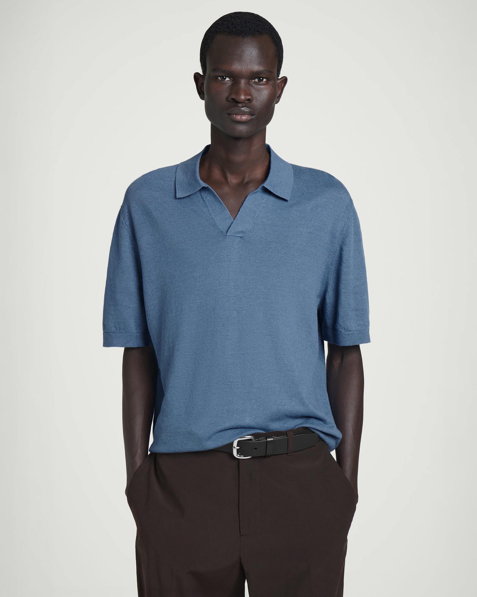 Knitted Linen Polo Shirt