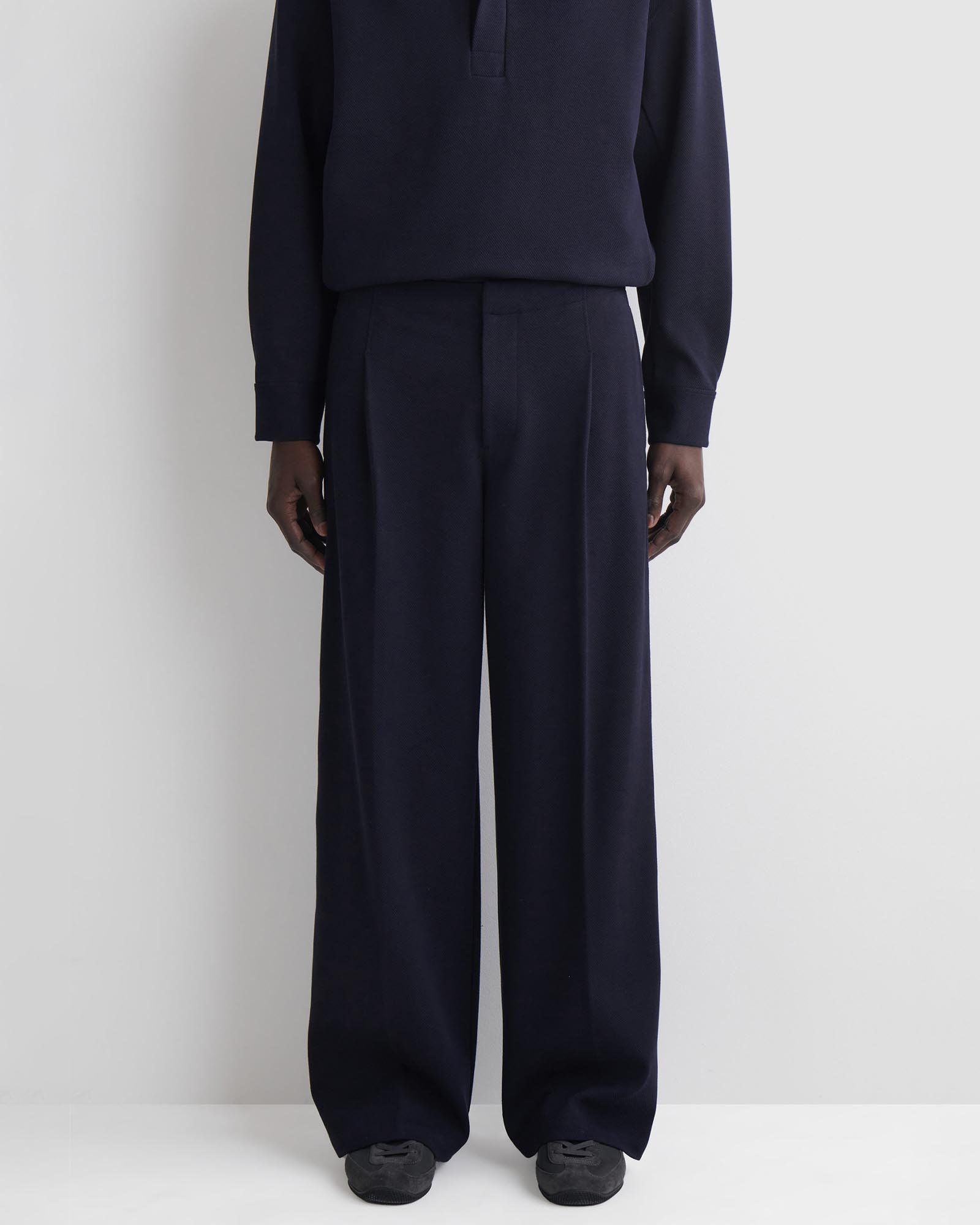 Oversized Wide-Leg Jersey Trousers