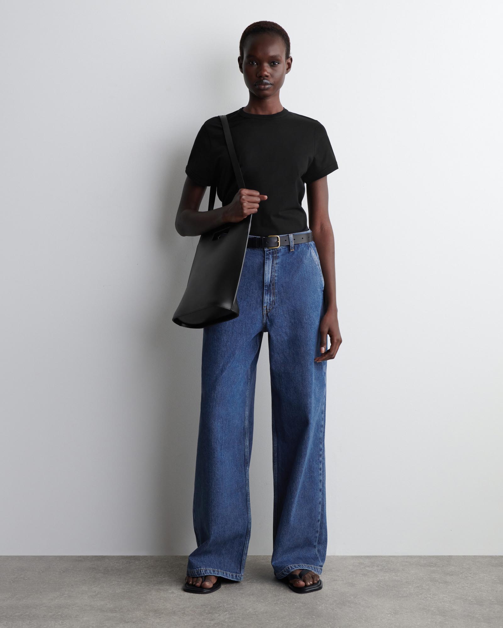 Wide-Leg Denim Trousers