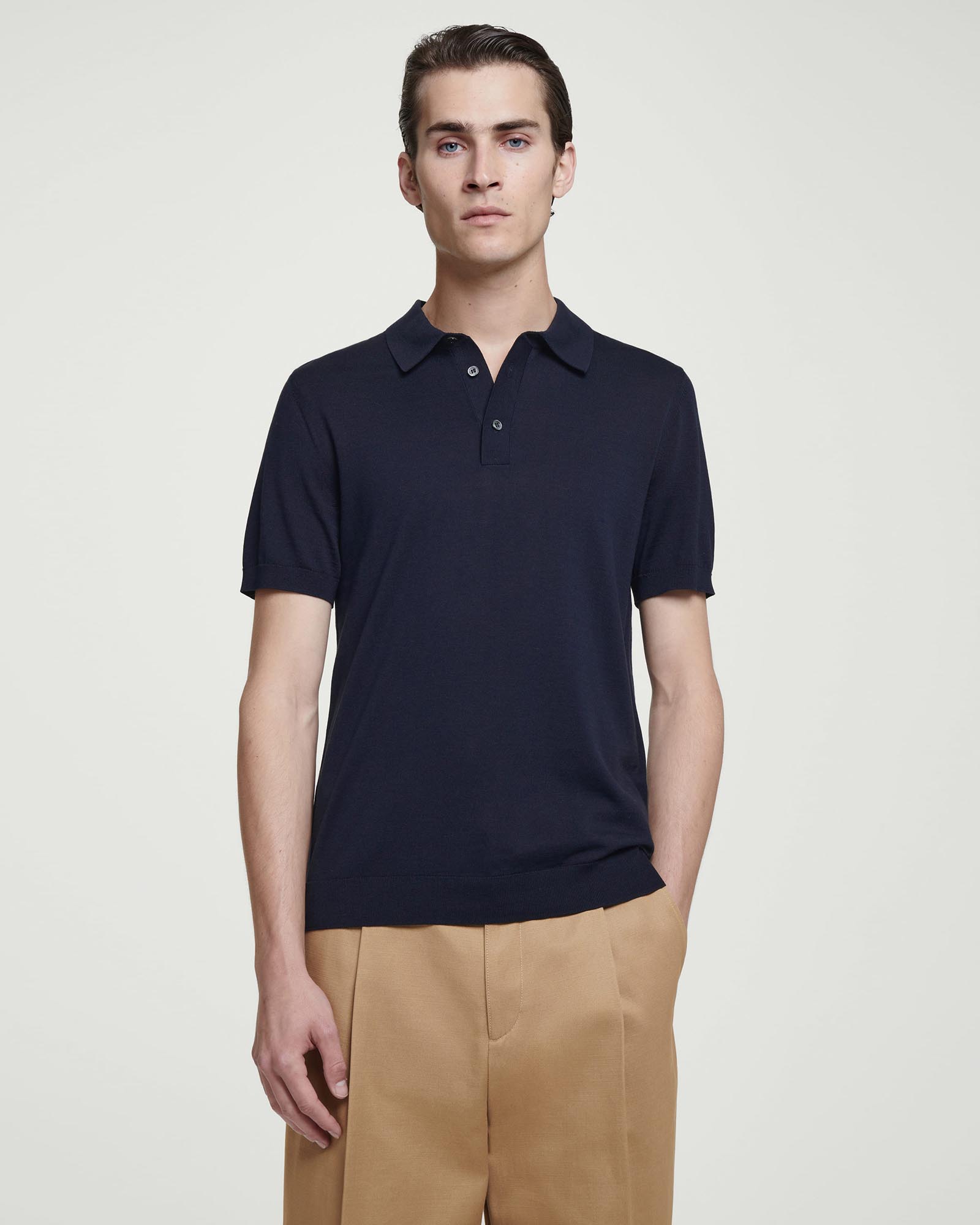 Knitted Silk Polo Shirt