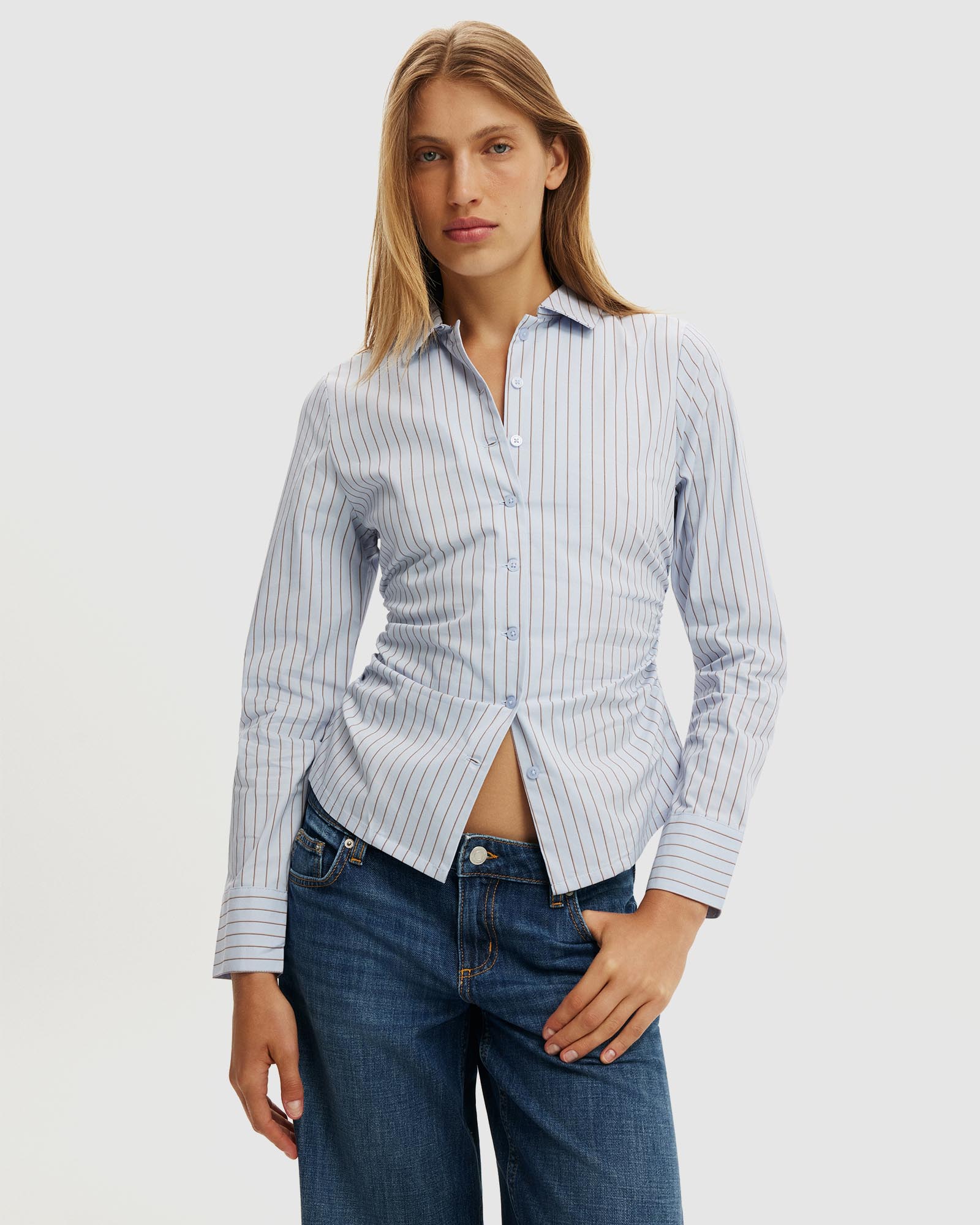 Peyton Gathered LS Shirt
