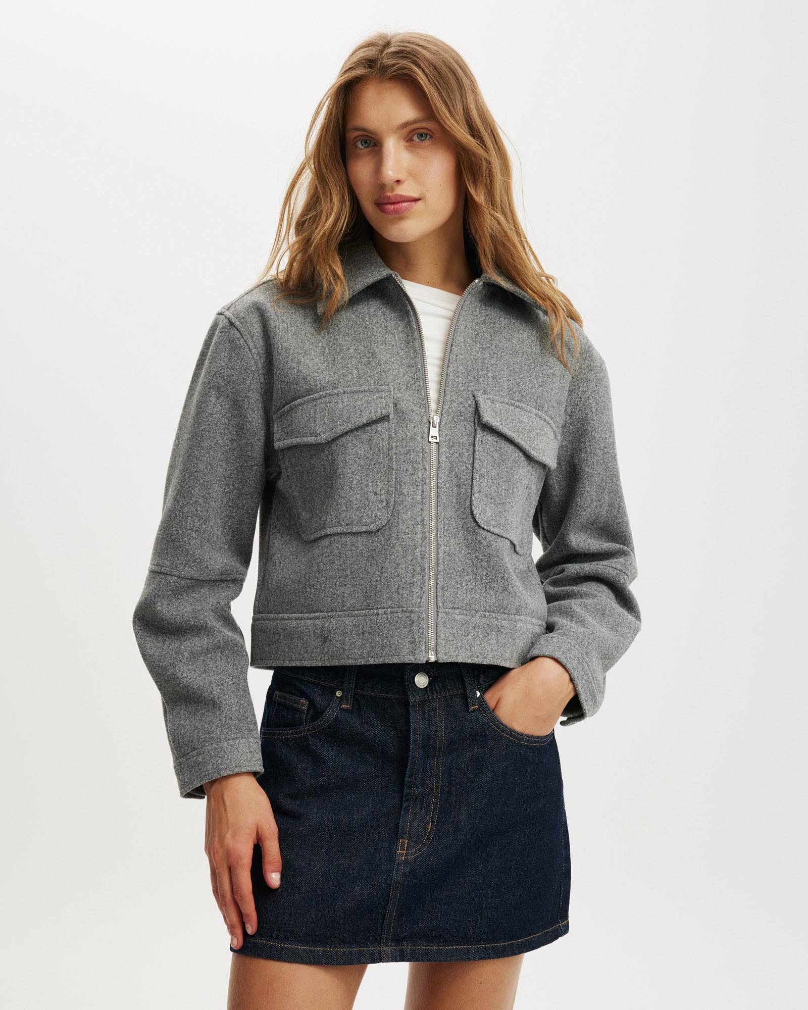 Melton Cropped Jacket