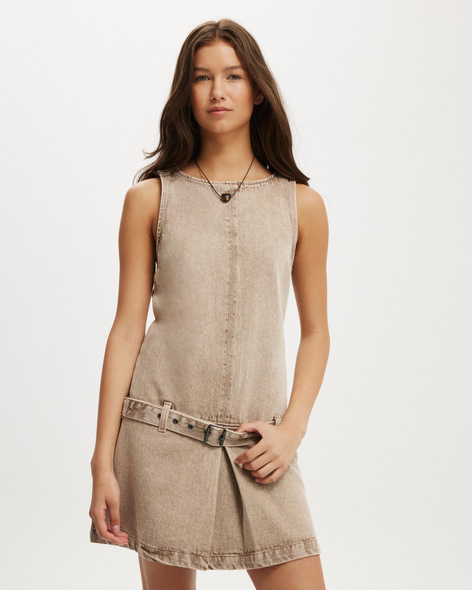 Luisa Belted Denim Mini Dress