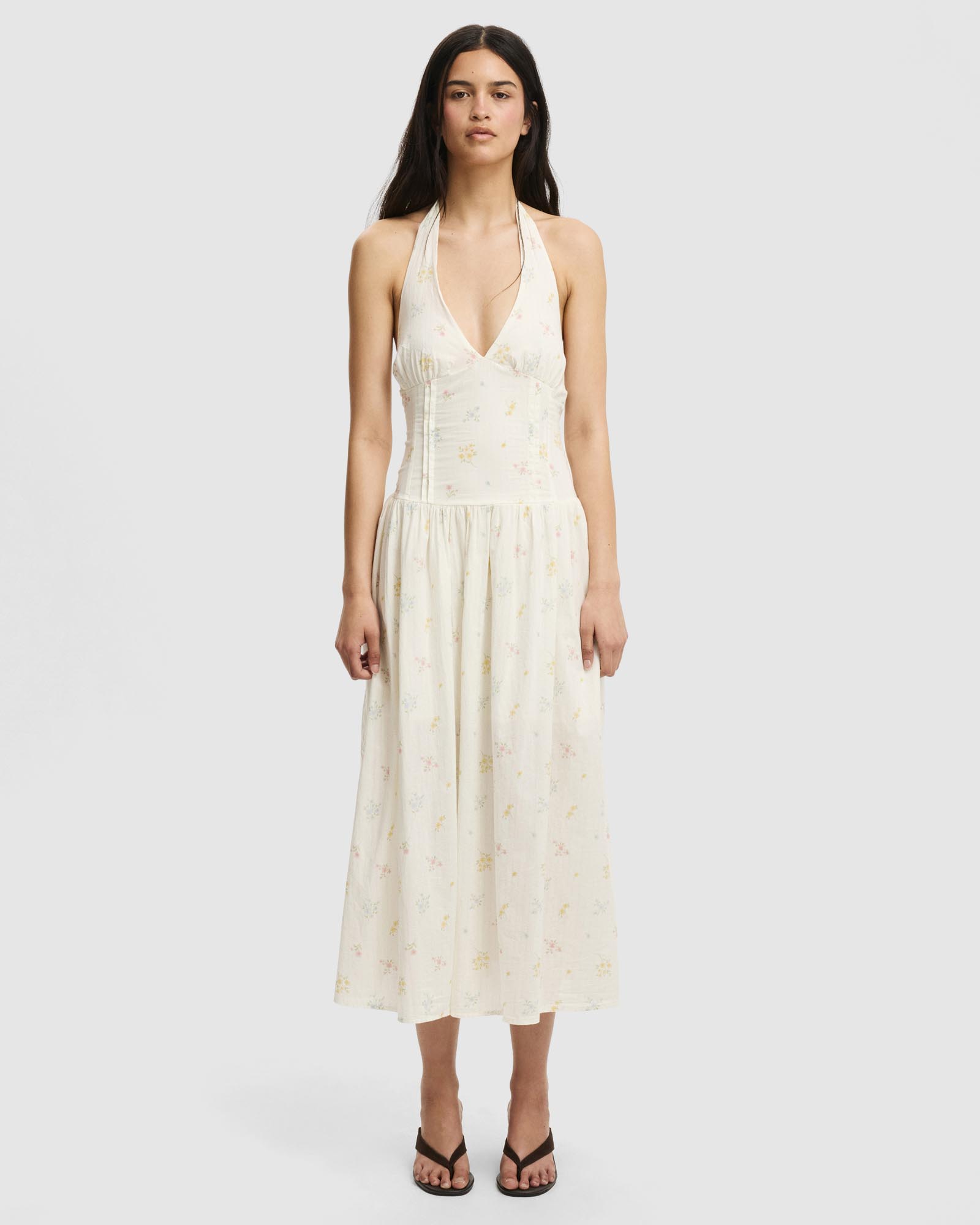 Kaity Halter Midi Dress