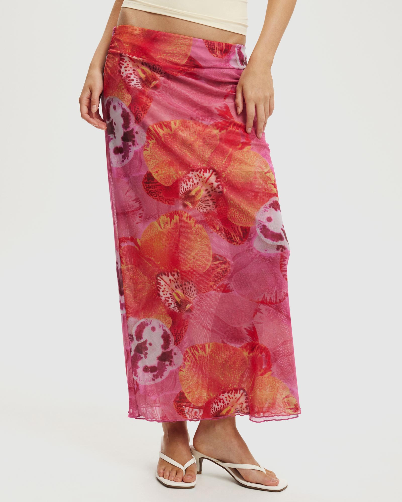 Mesh Midi Skirt