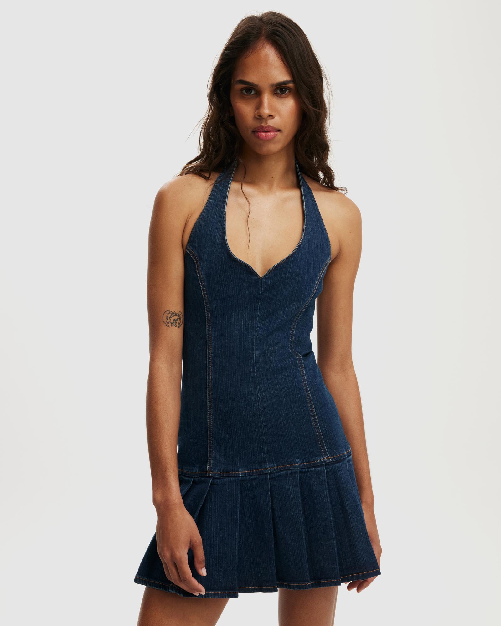 Kori Denim Halter Dress