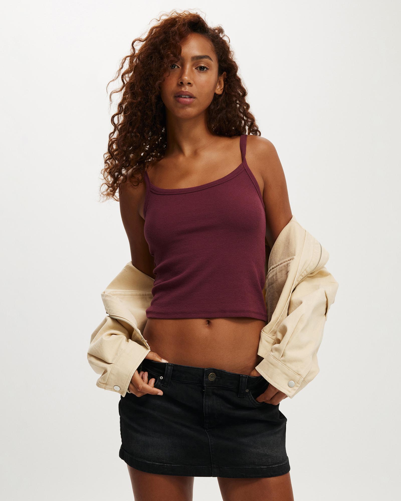 Micro Low Denim Skirt