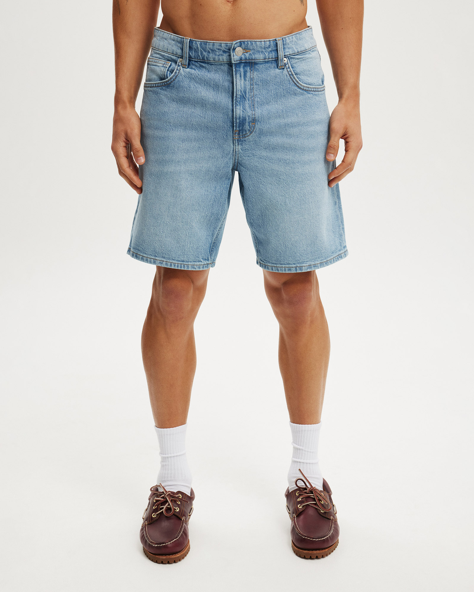Loose Straight Denim Short