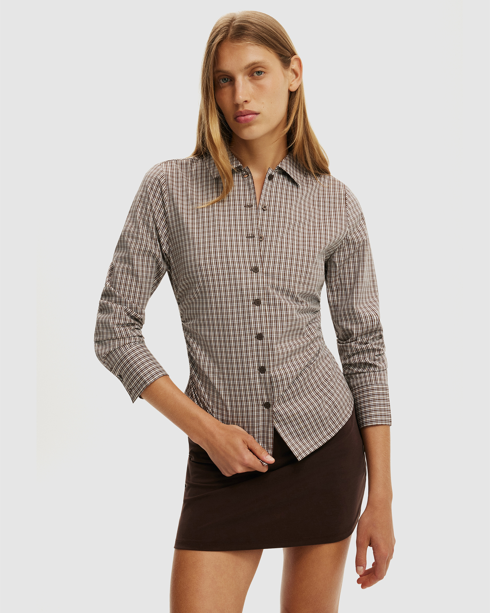 Peyton Gathered Long Sleeve Shirt
