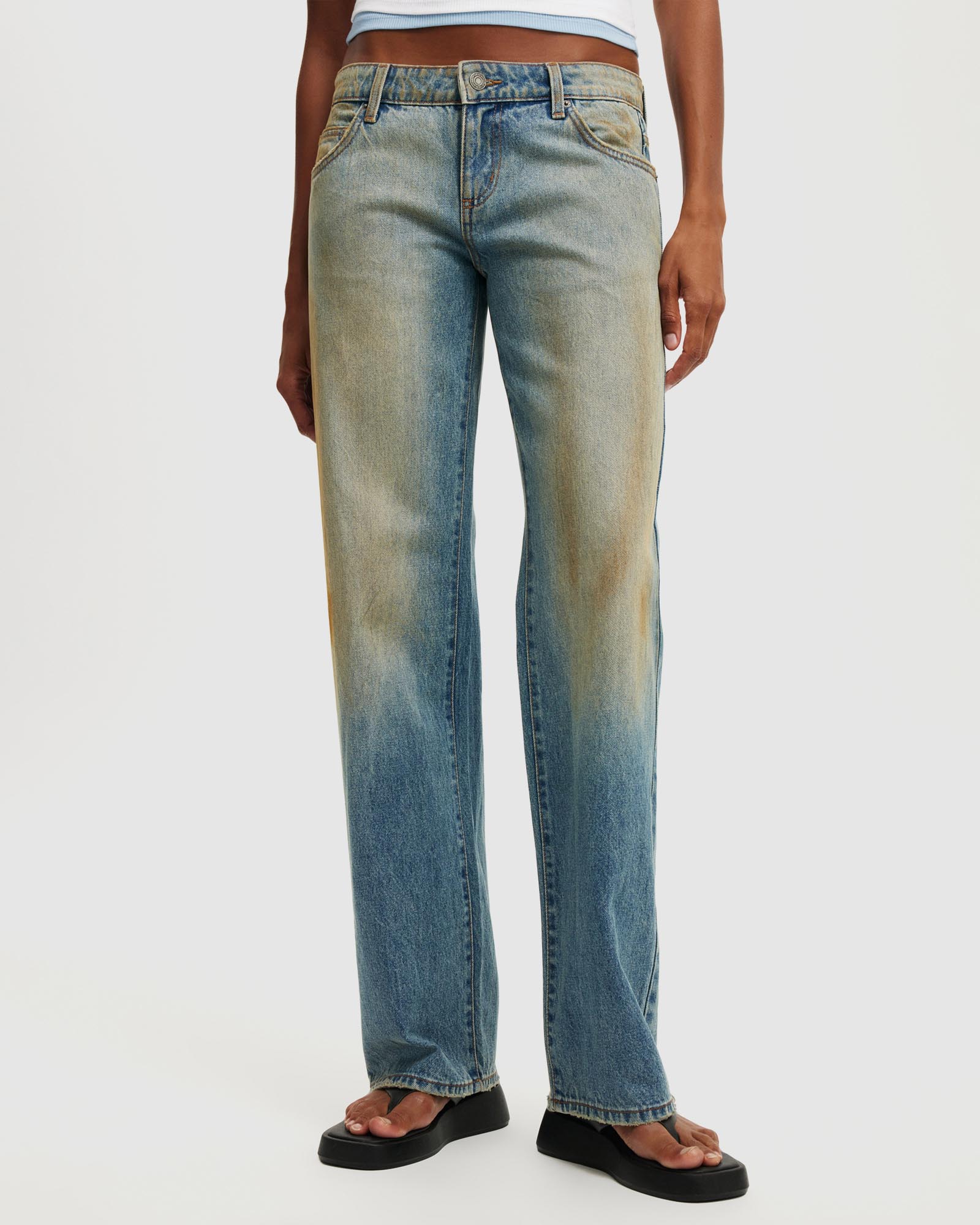 Low Rise Straight Jeans