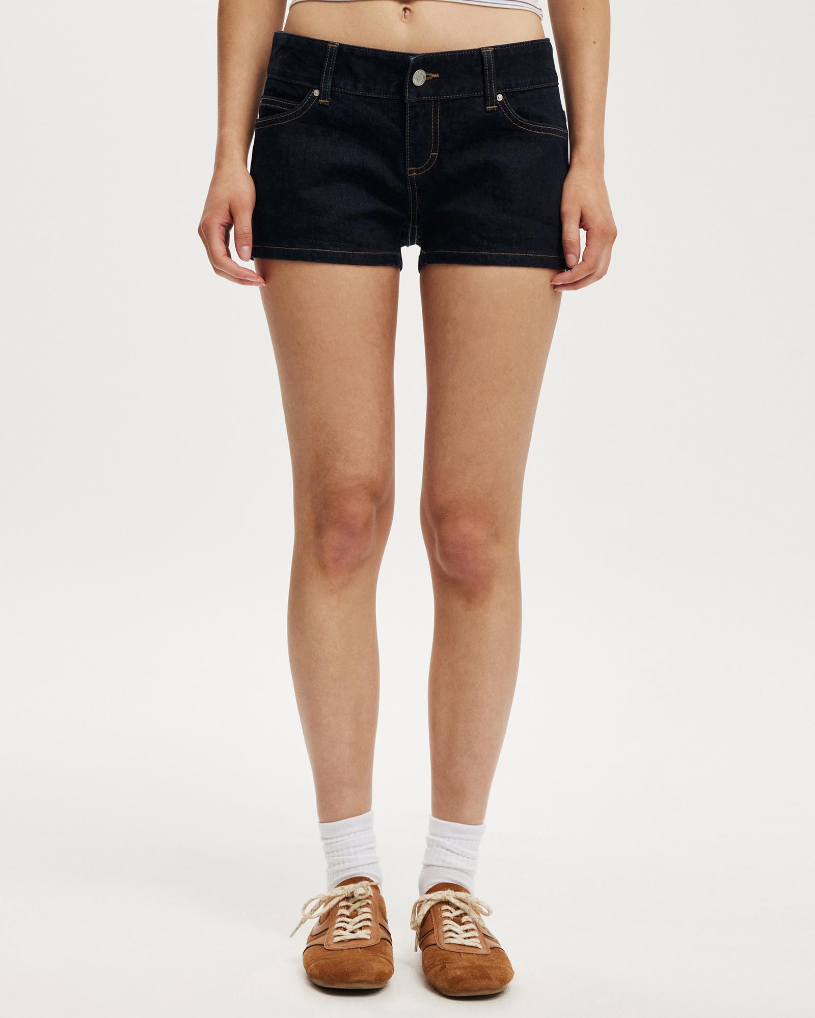 Micro Low Denim Shorts