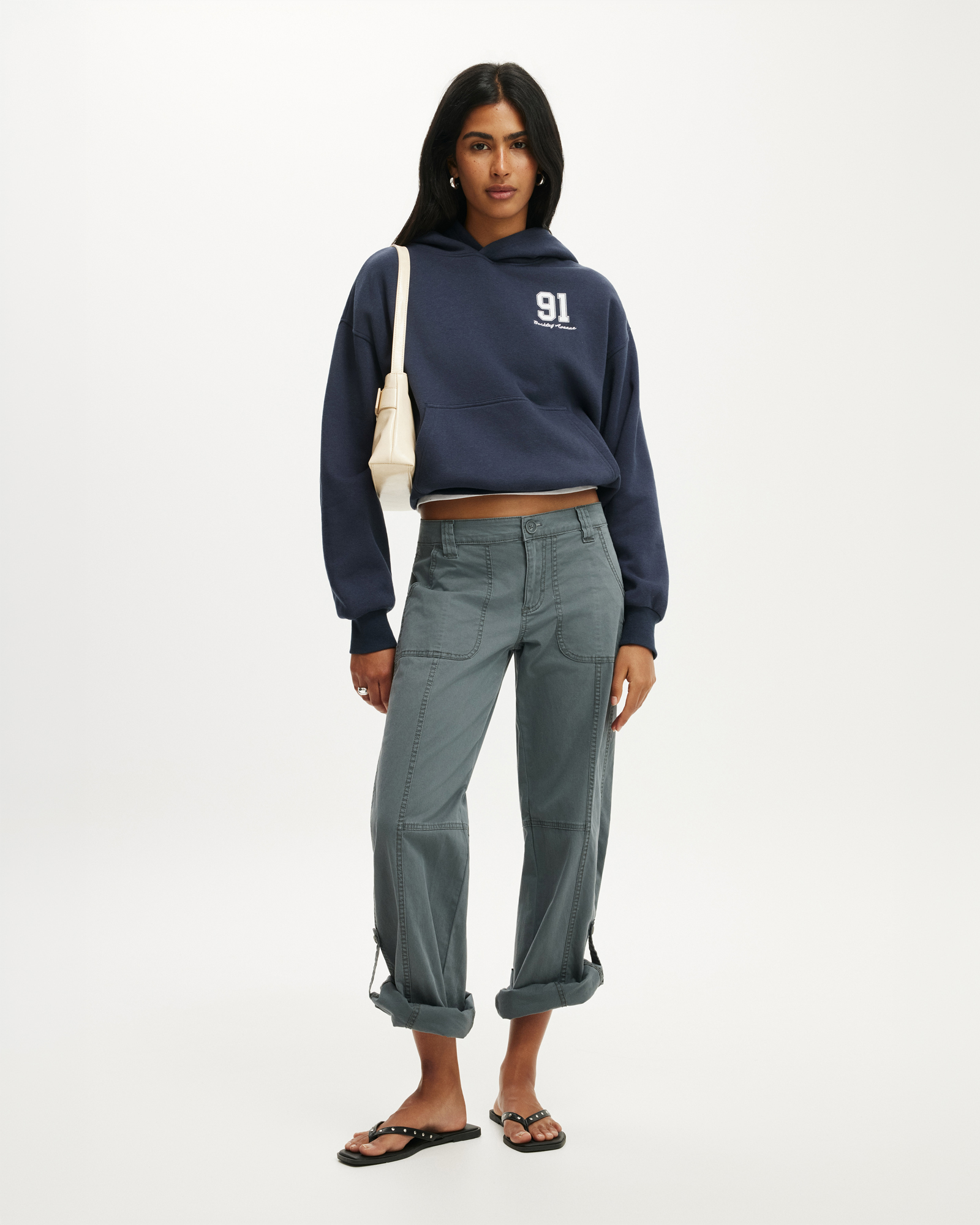 Graphic Boxy Fleece Hoodie