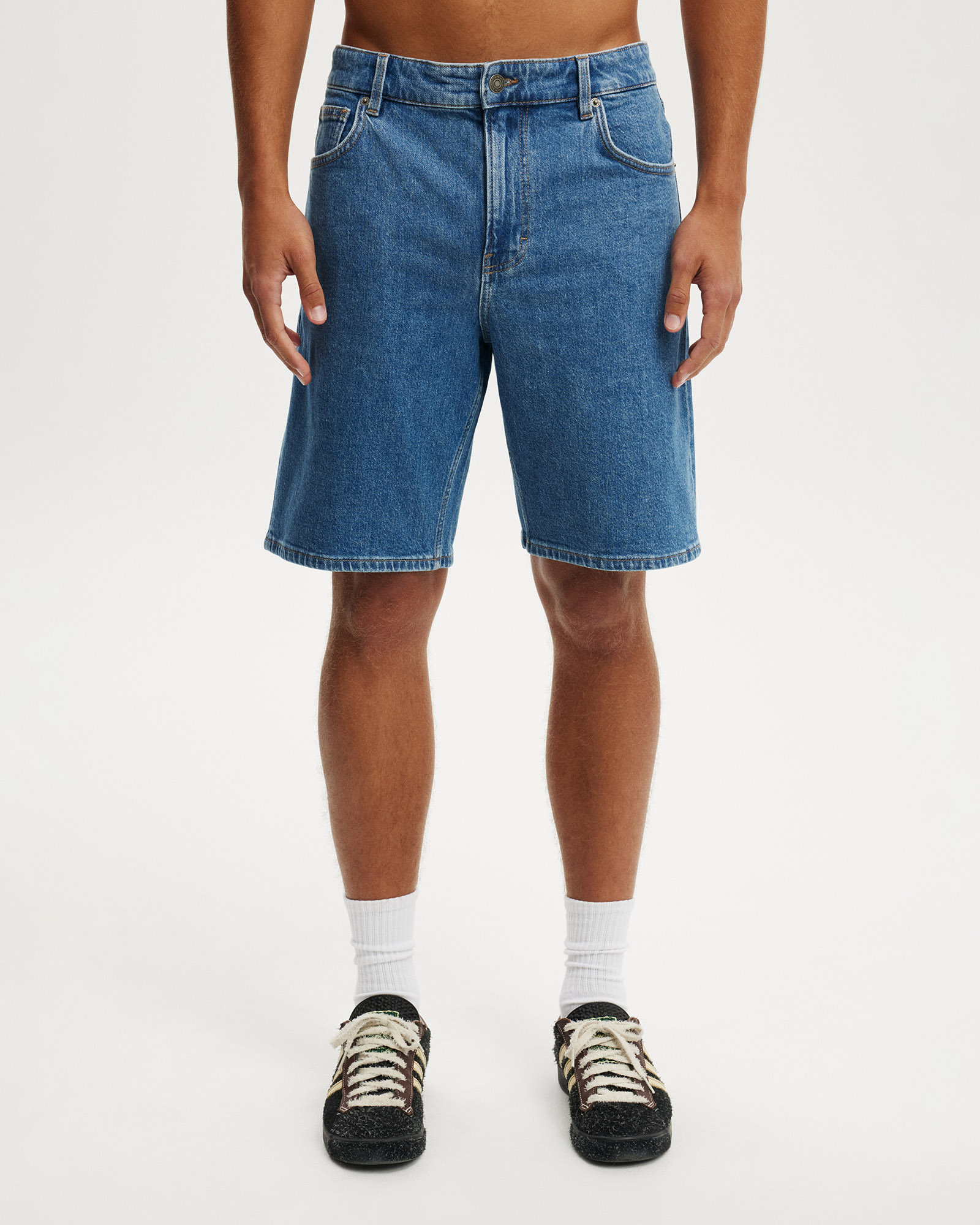 Loose Straight Denim Short