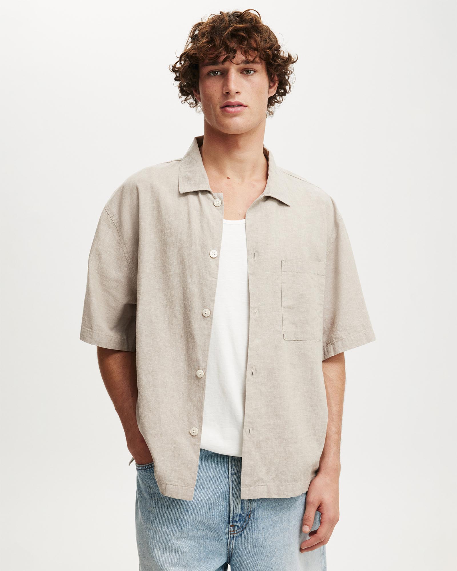 Eli Linen Blend Short Sleeve Shirt