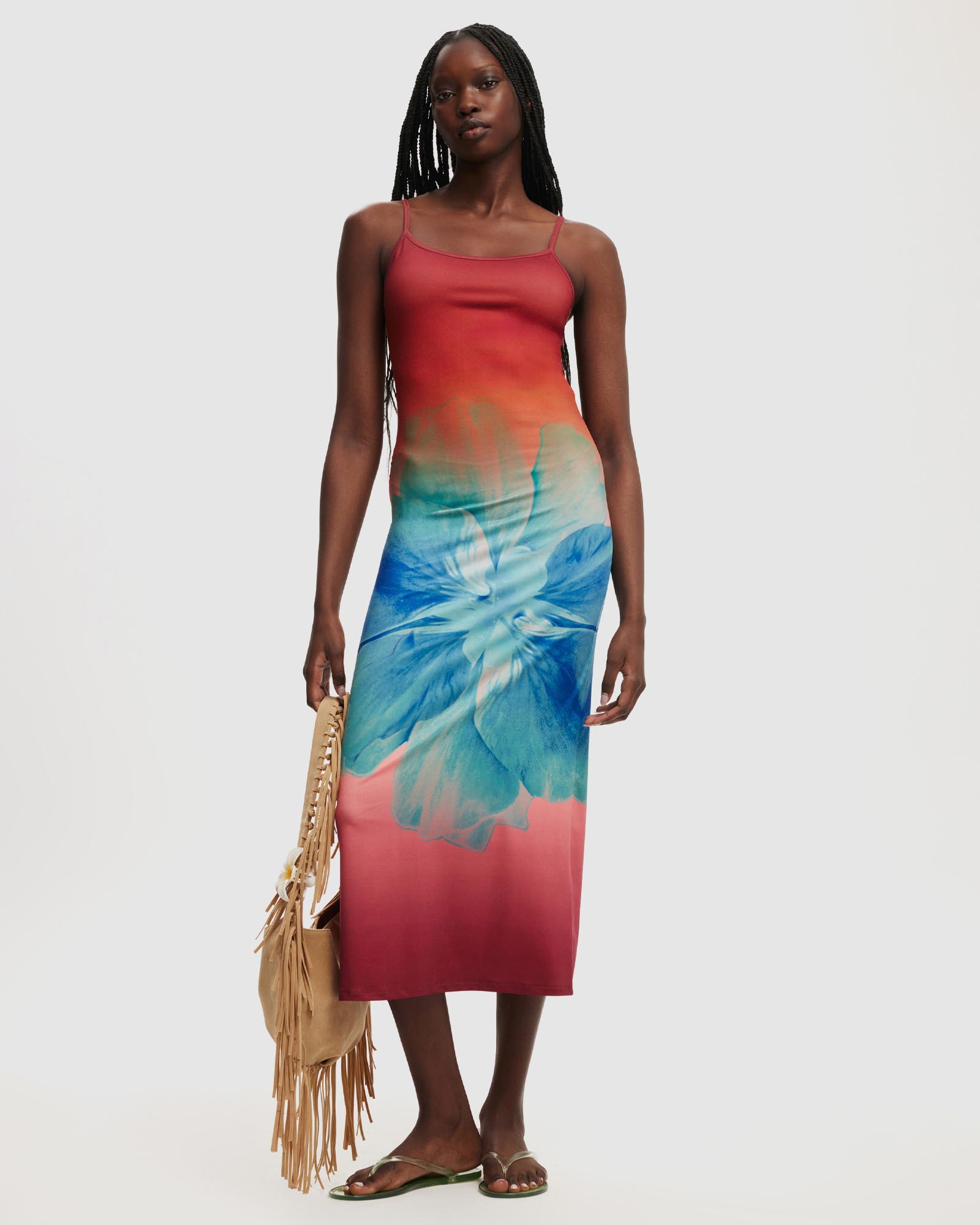 Bodycon Digital Print Maxi Dress