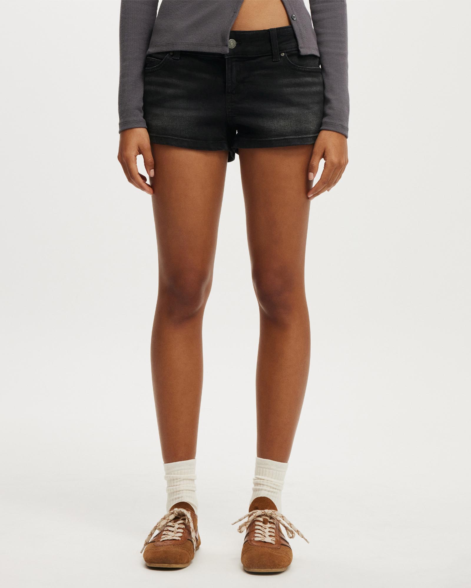 Micro Low Denim Shorts
