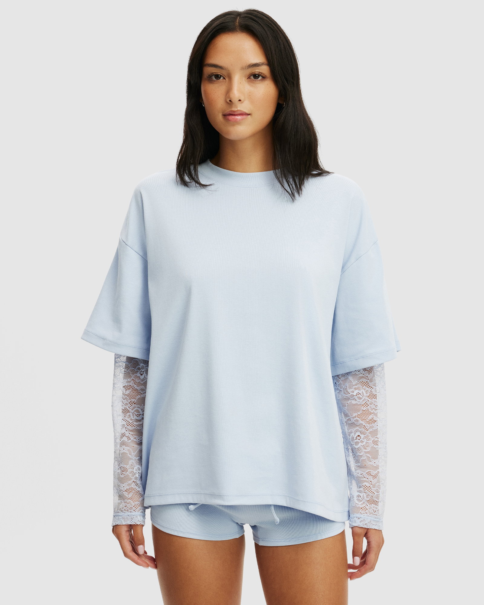 Oversized Layered Long Sleeve Top