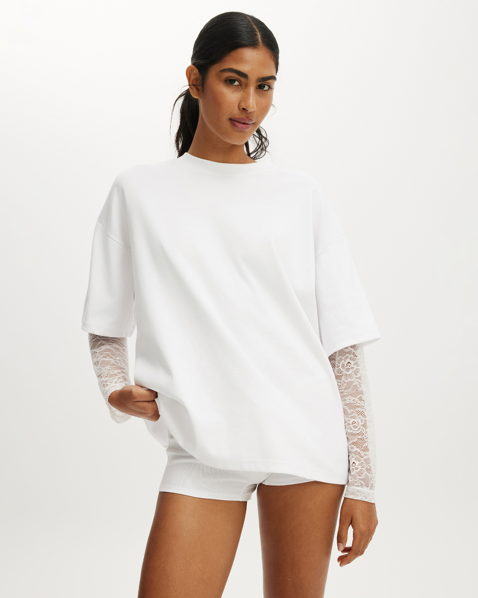 Oversized Layered Long Sleeve Top