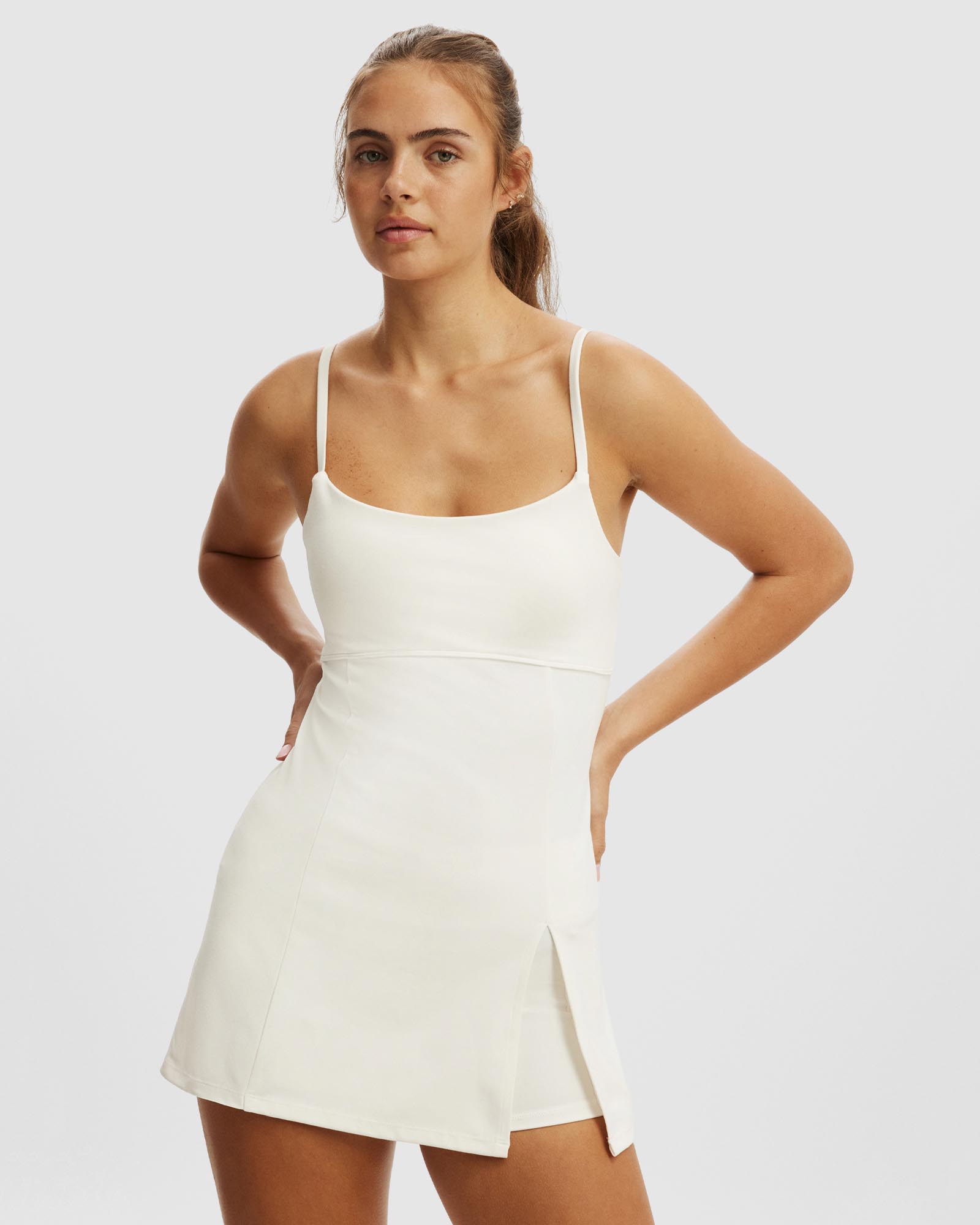 Ultra Soft Open Back Split Hem Dress