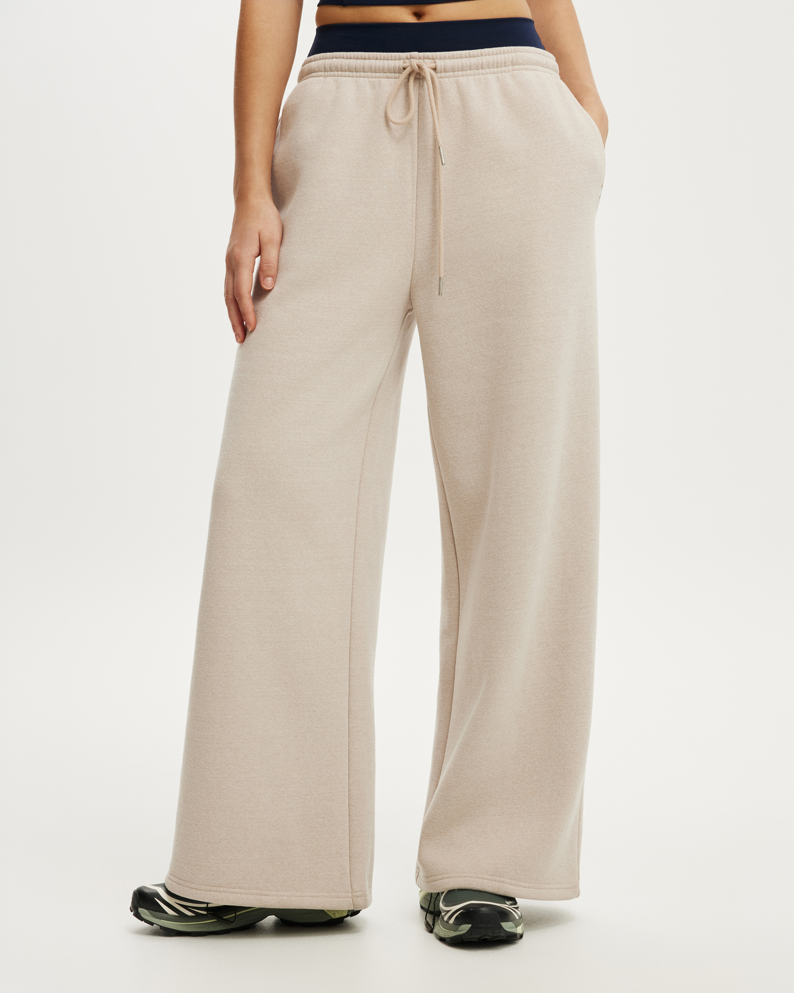 Plush Tie Waist Wide Leg Sweatpants
