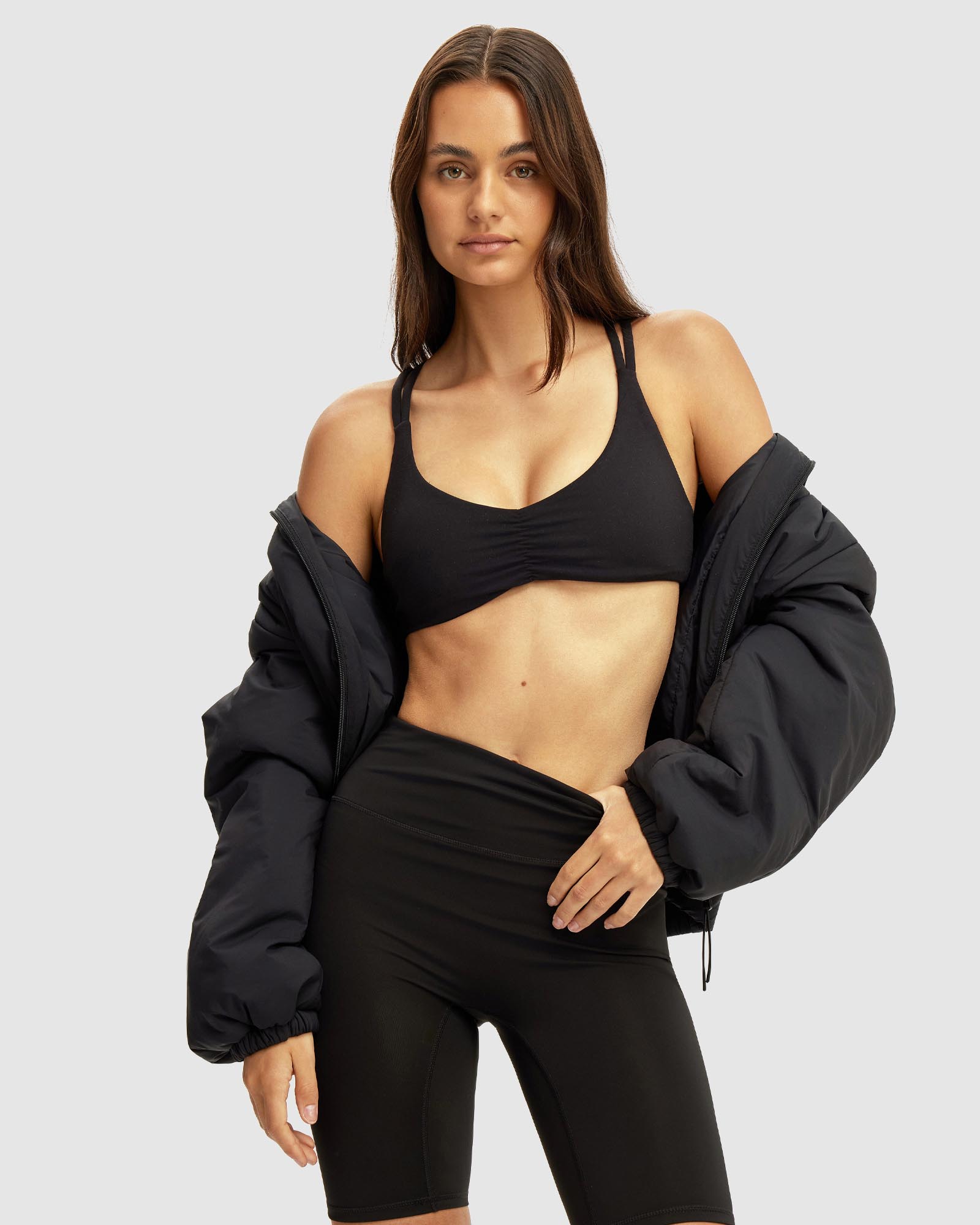 Ultra Soft Scrunch Front Strappy Crop