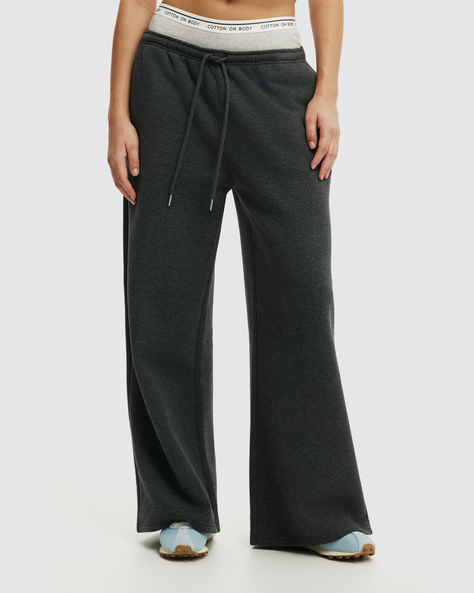 Plush Tie Waist Wide Leg Sweatpants