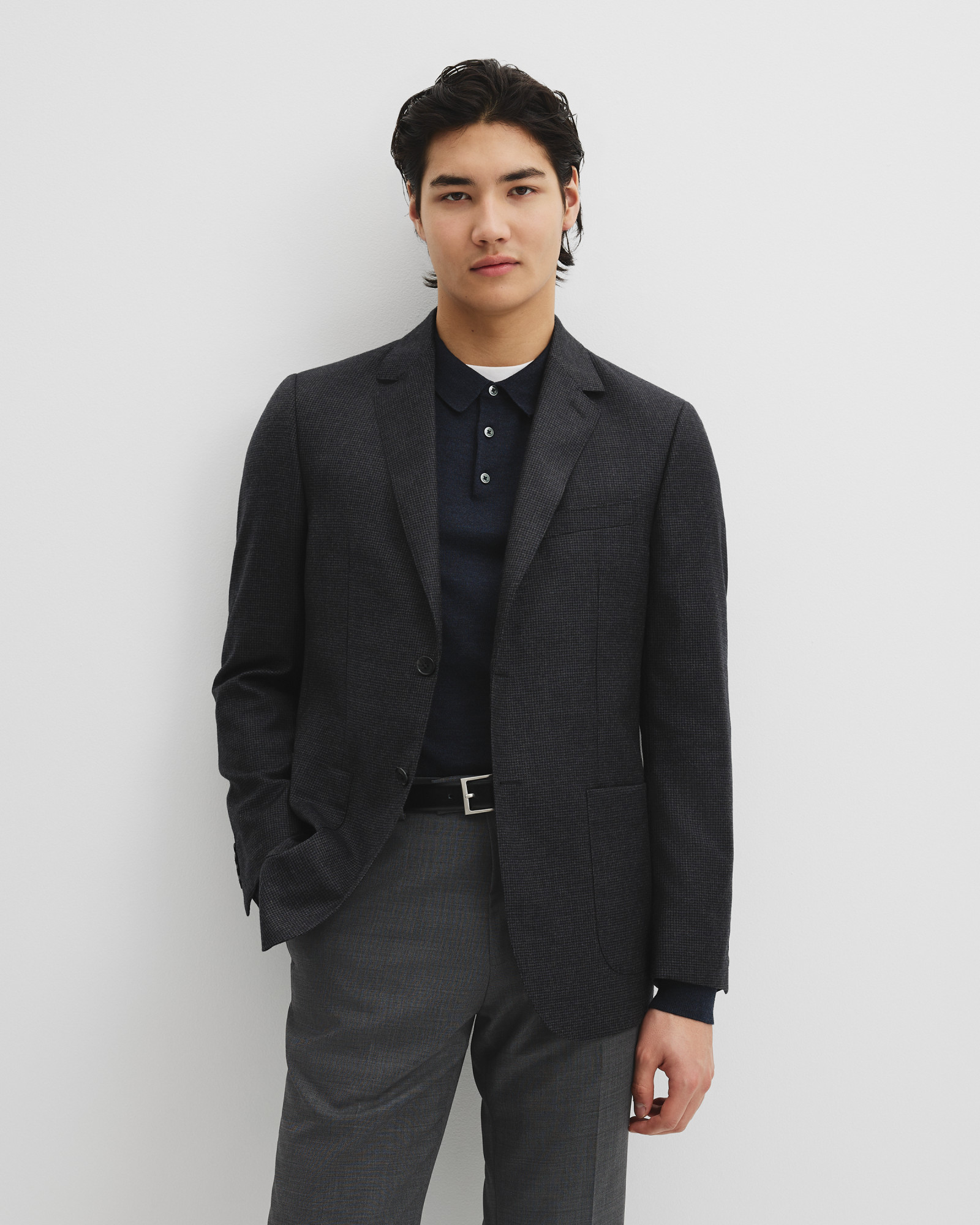 Regular Fit Herringbone Wool Jacket