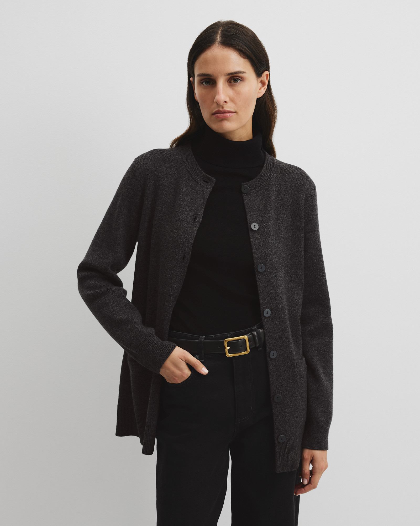 Compact Wool Longline Cardigan