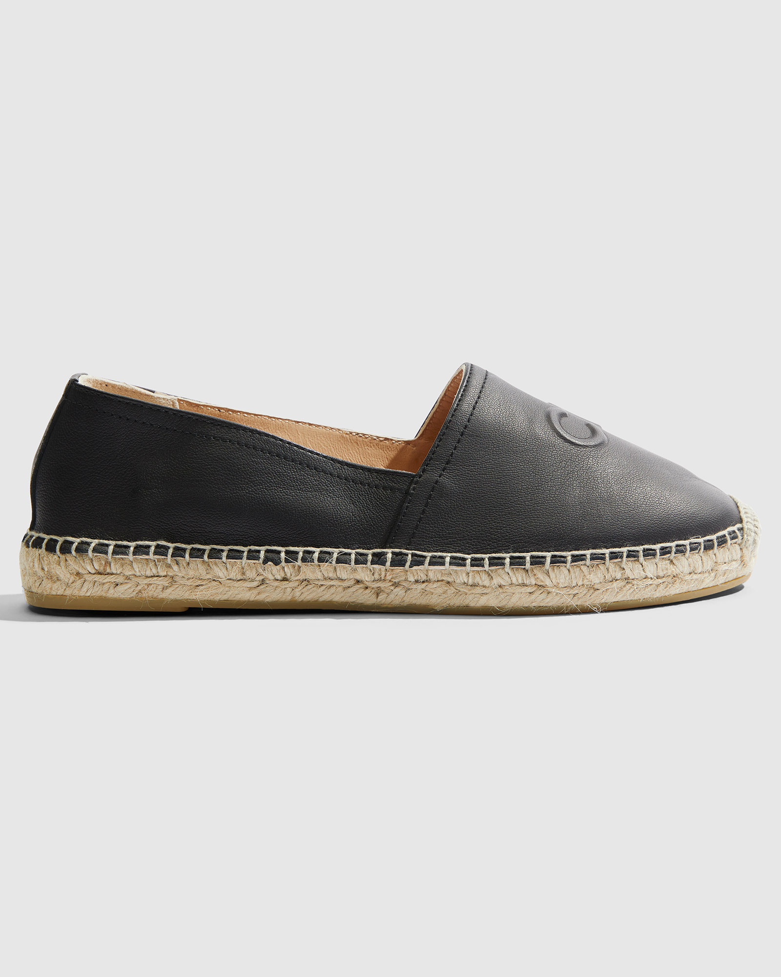 Cr Logo Leather Espadrille