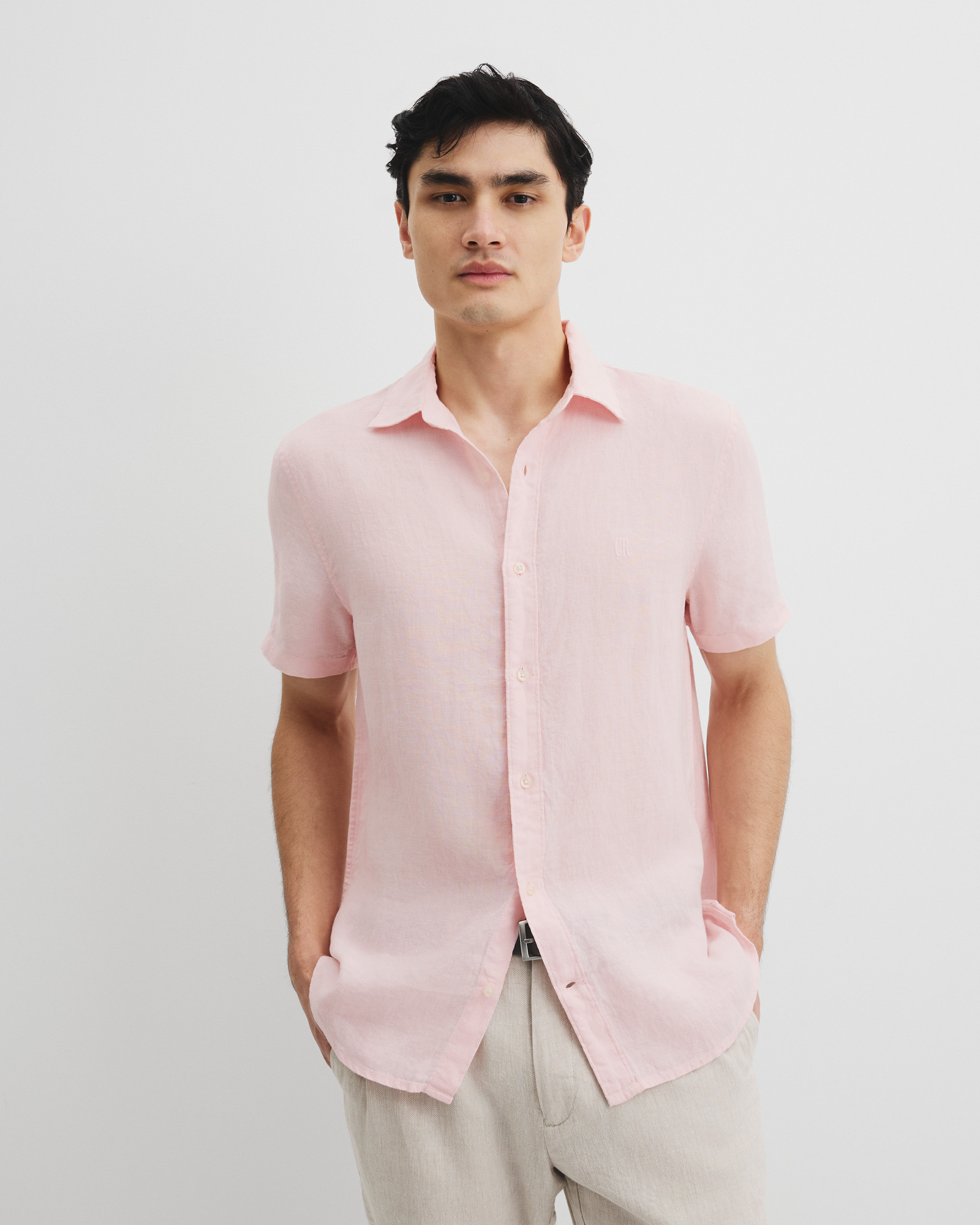 Organically Grown Linen Regular Fit Short Sleeve Shirt