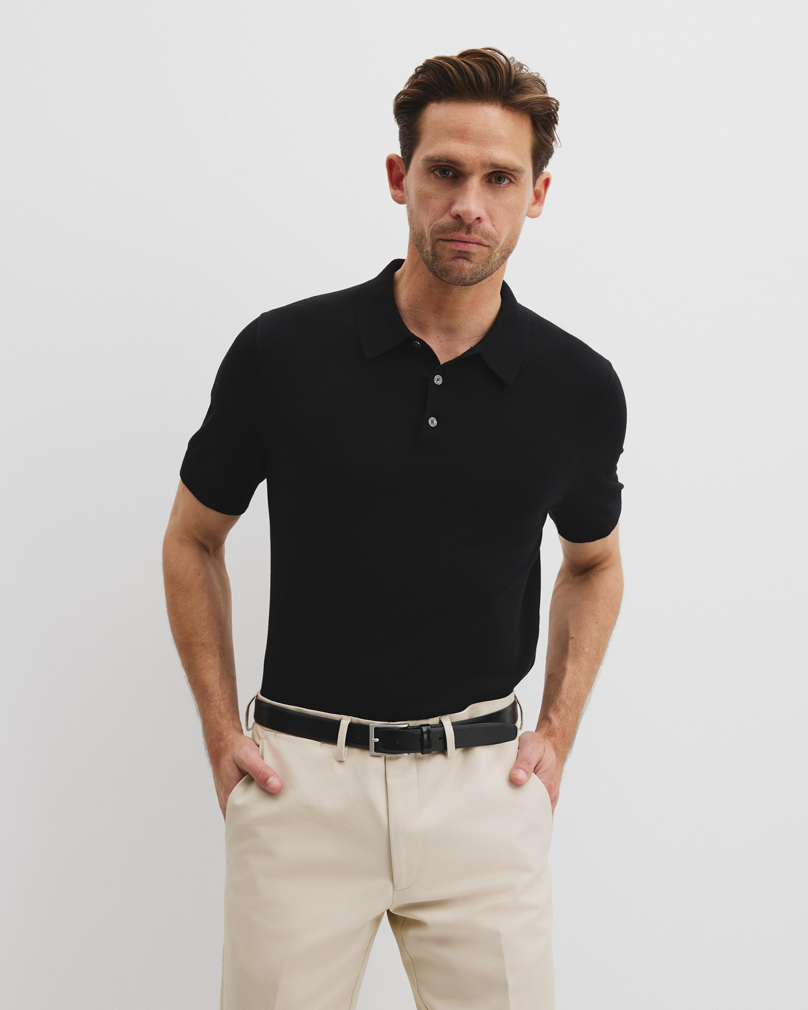 Australian Cotton Blend Silk Button Polo
