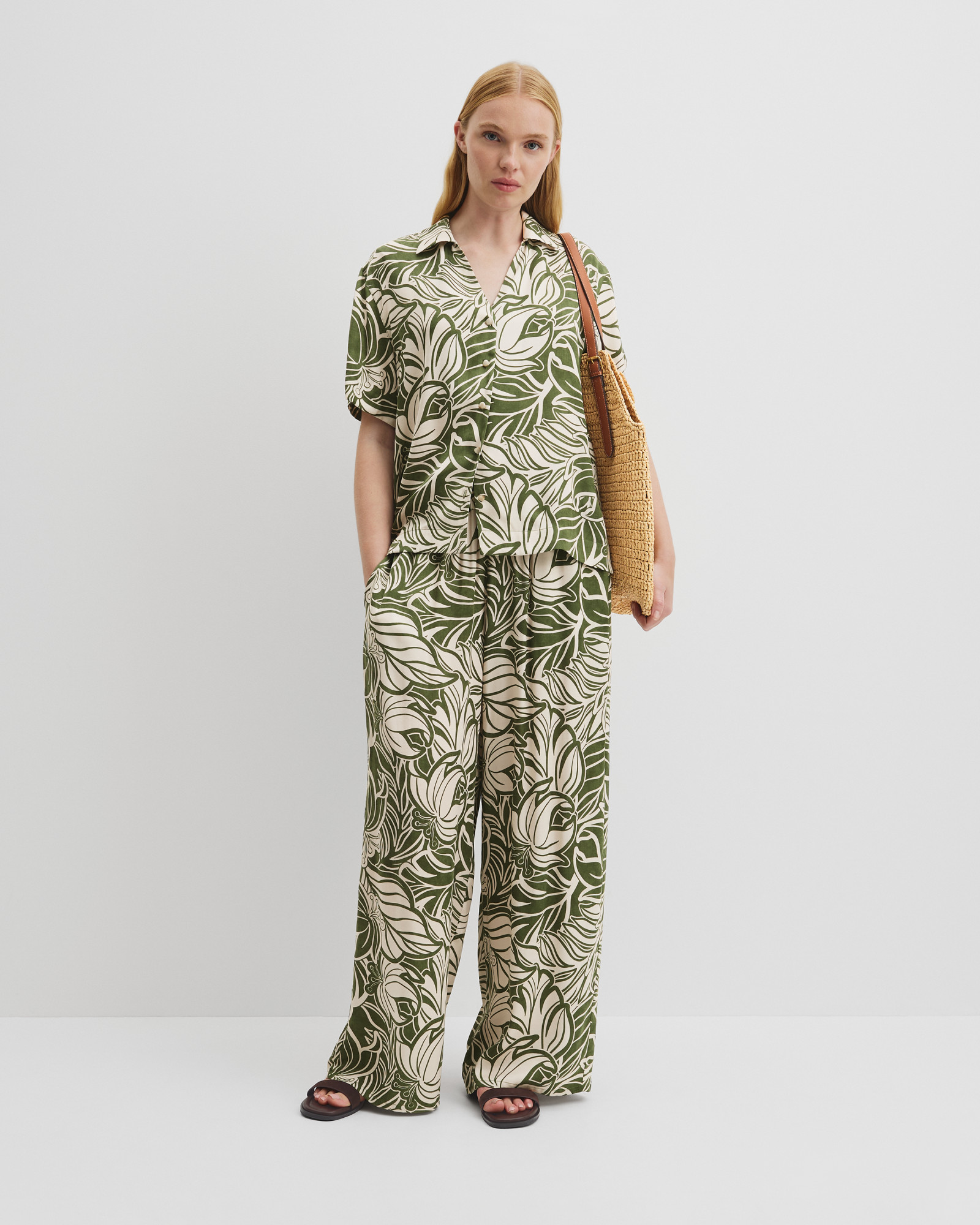 Print Short Sleeve Cupro Shirt