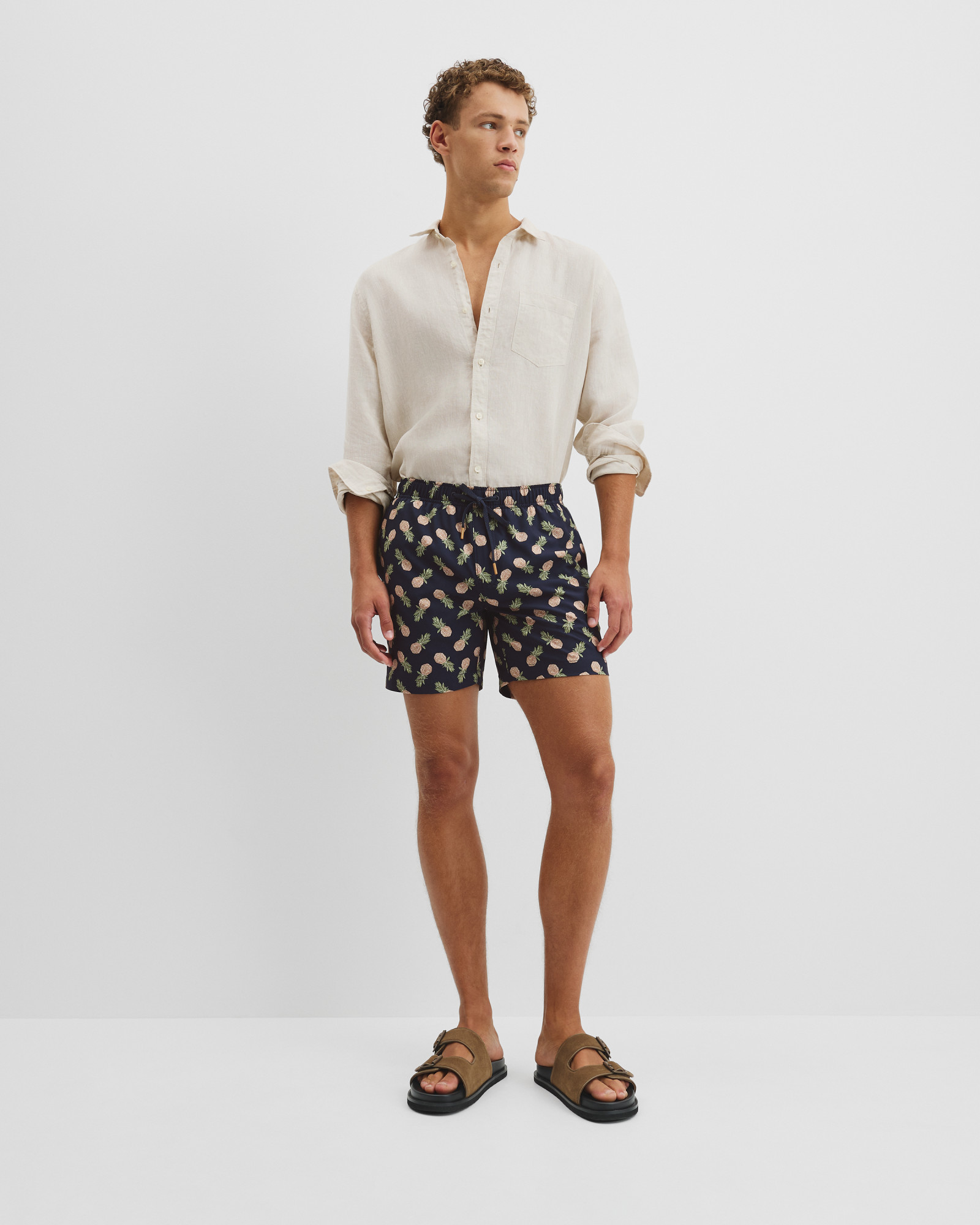 Pineapple Print Swim Straight