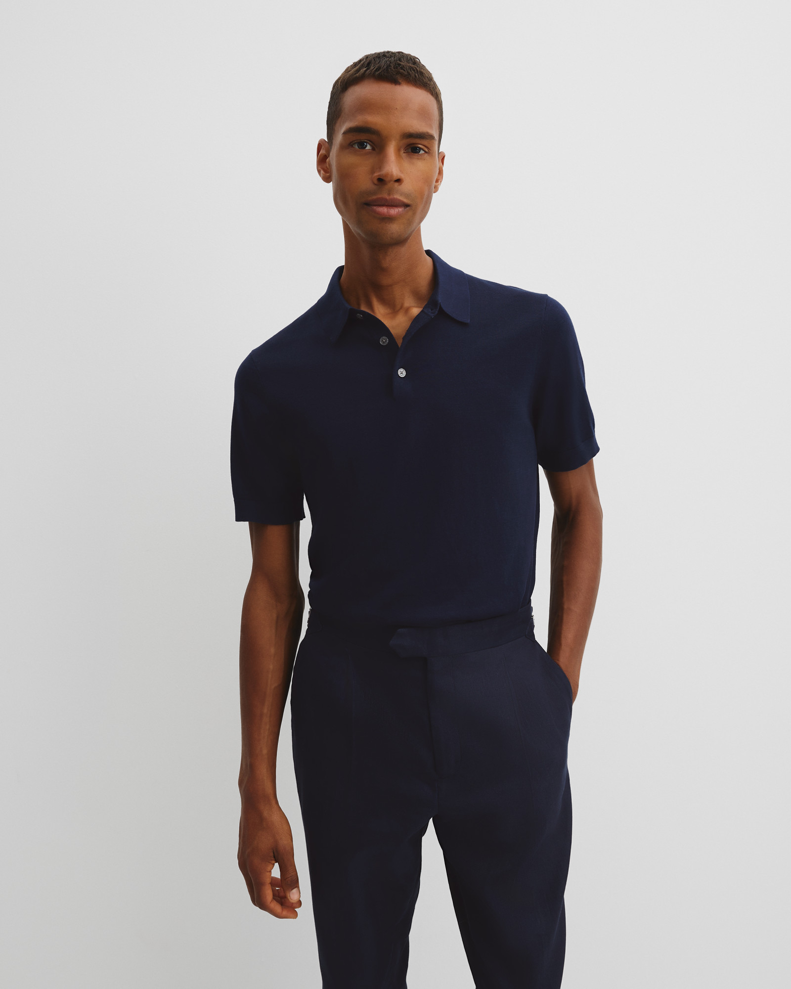 Australian Cotton Blend Silk Button Polo