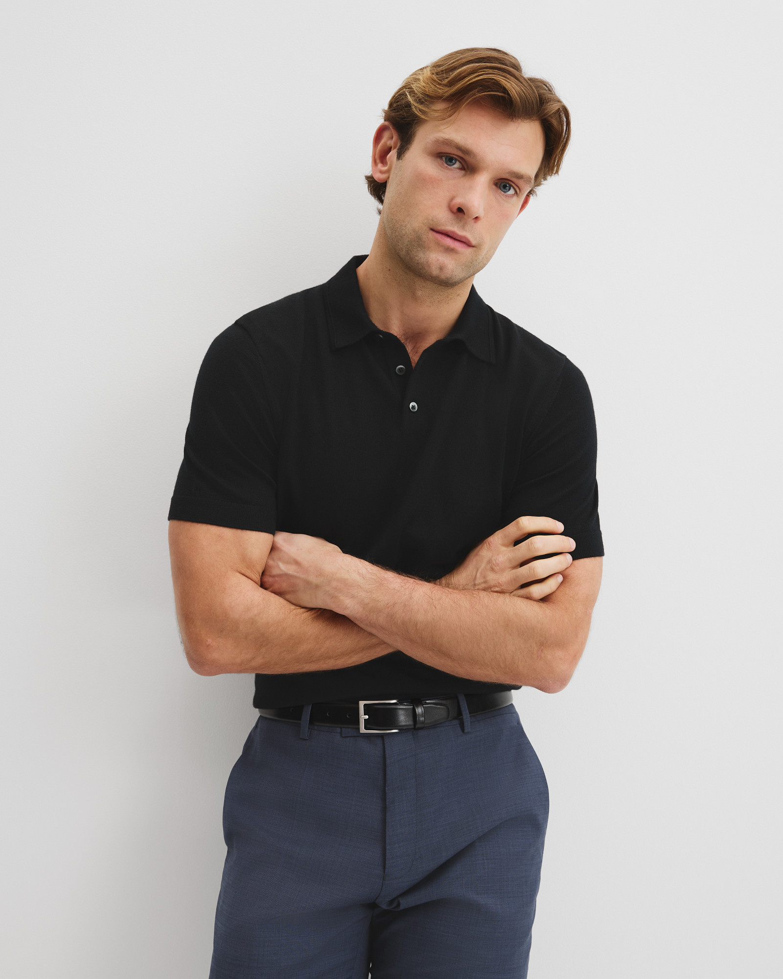 Australian Merino Short Sleeve Button Knit Polo