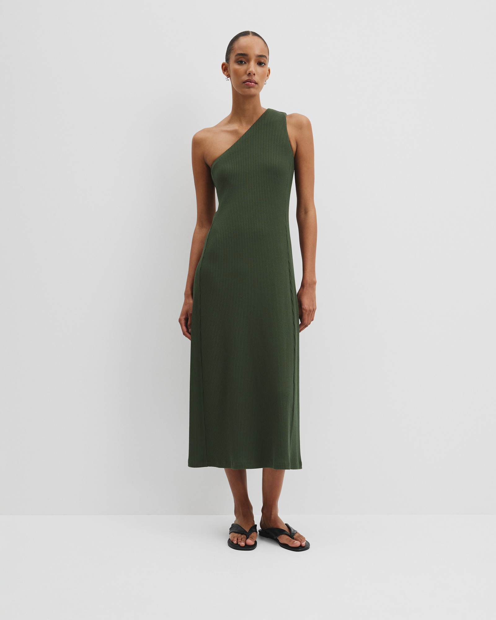 One Shoulder Rib Dress