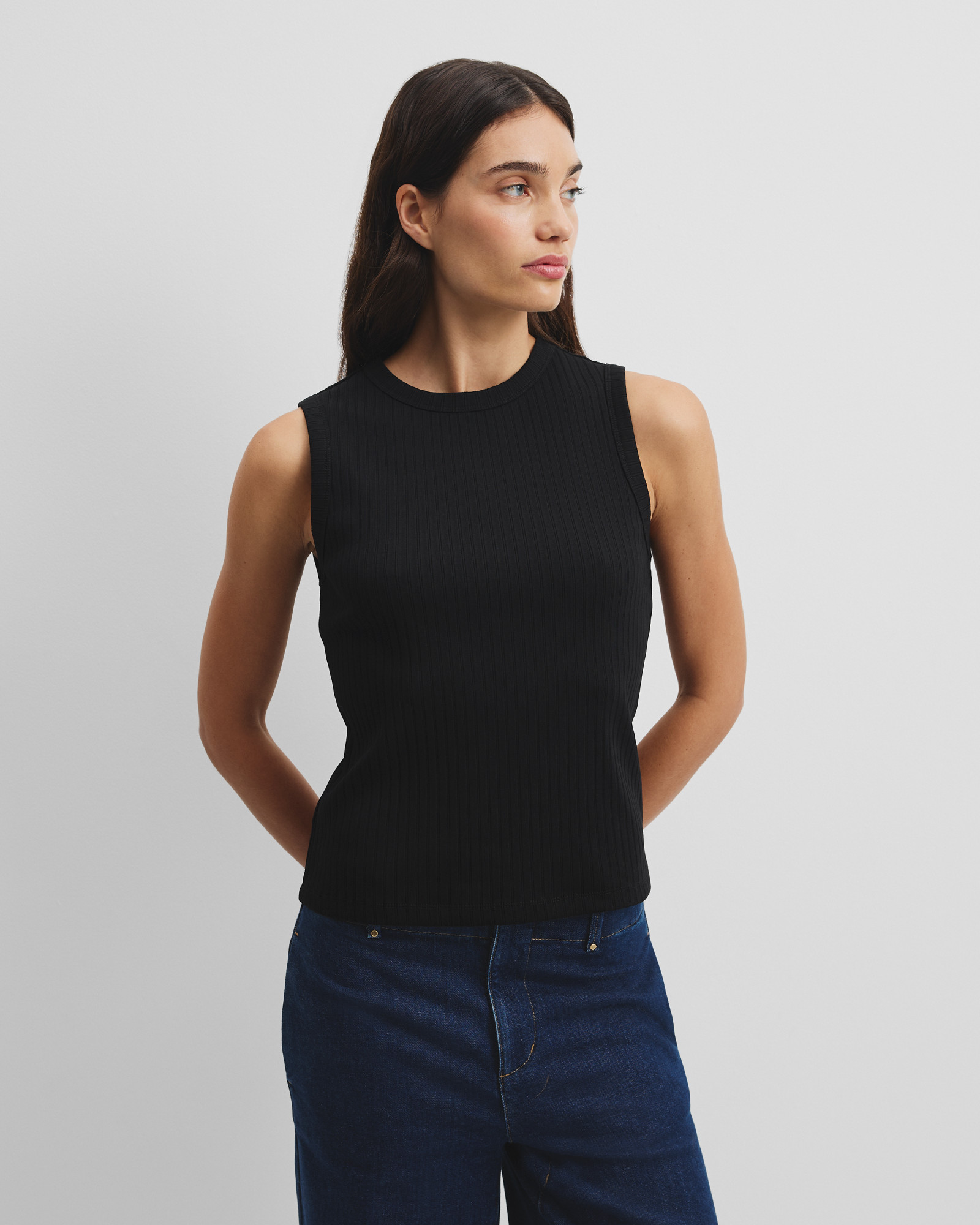 Australian Cotton Blend Fitted Rib Tank