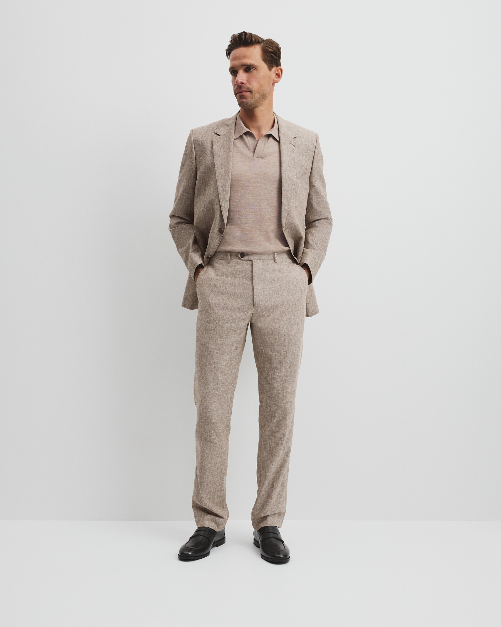 Regular Fit Linen Cotton Tailored Pant