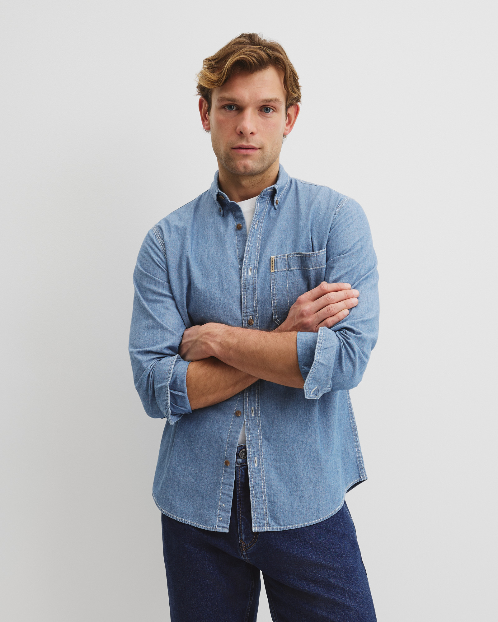 Regular Fit Workwear Chambray Shirt