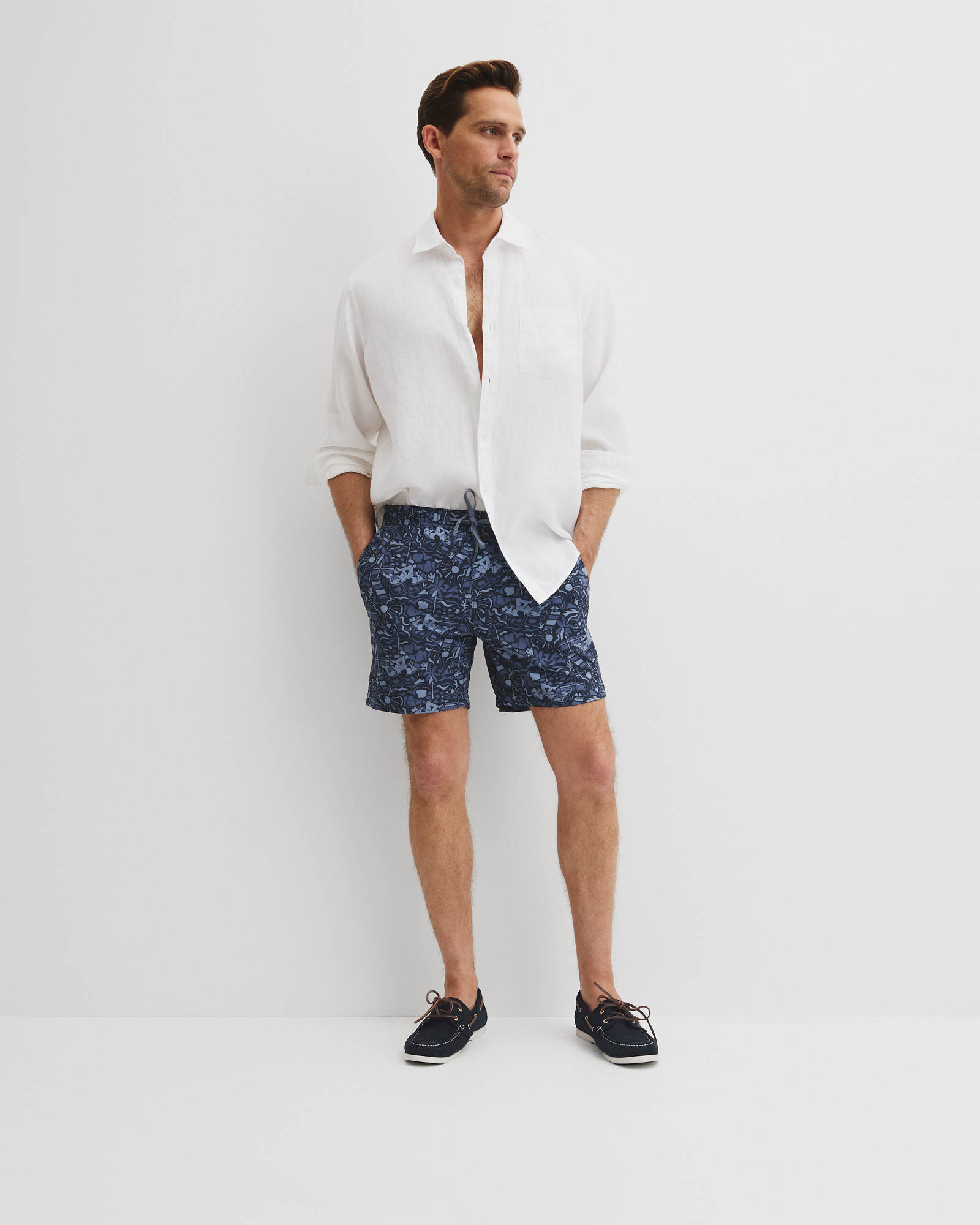 Recycled Polyester Beach Print Swim Short