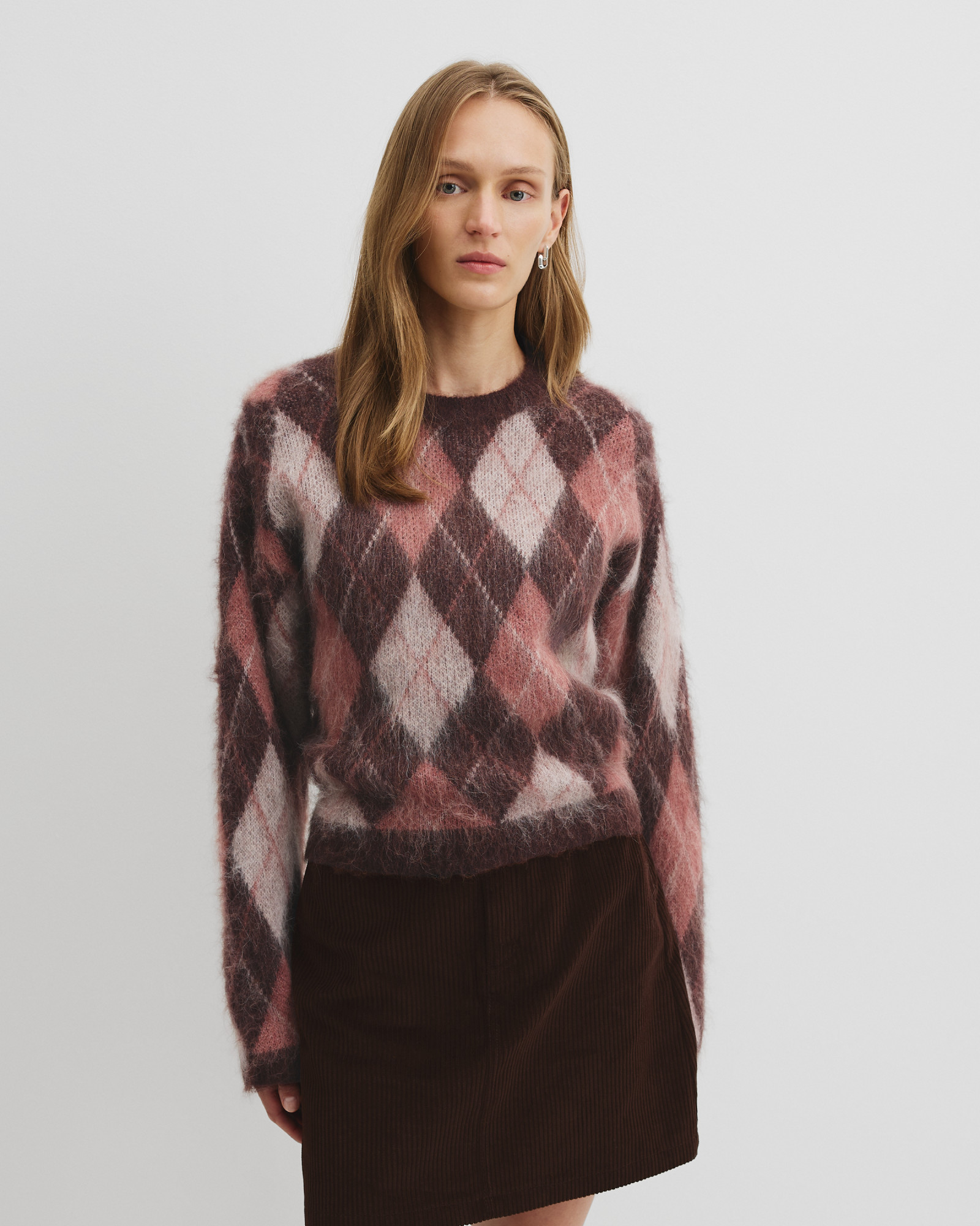 Argyle Crew Neck Knit