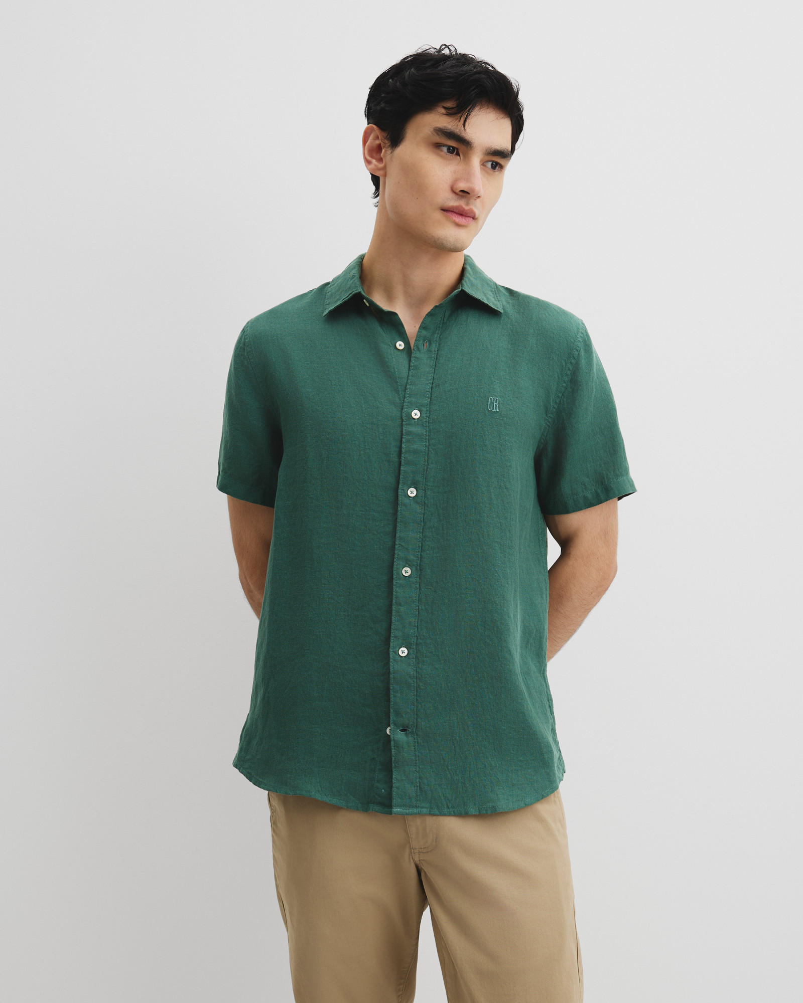 Organically Grown Linen Regular Fit Short Sleeve Shirt