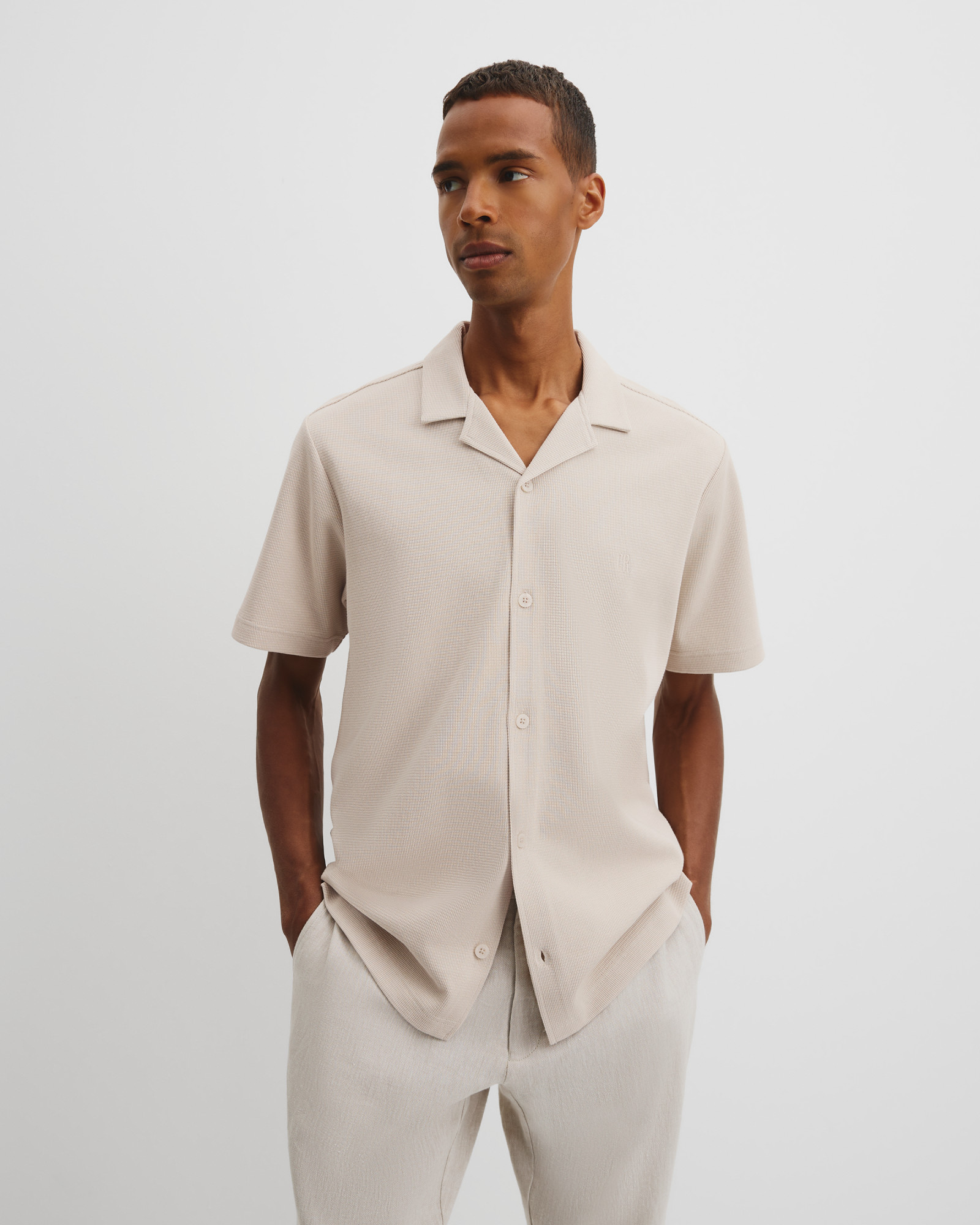 Australian Cotton Textured Short Sleeve Shirt
